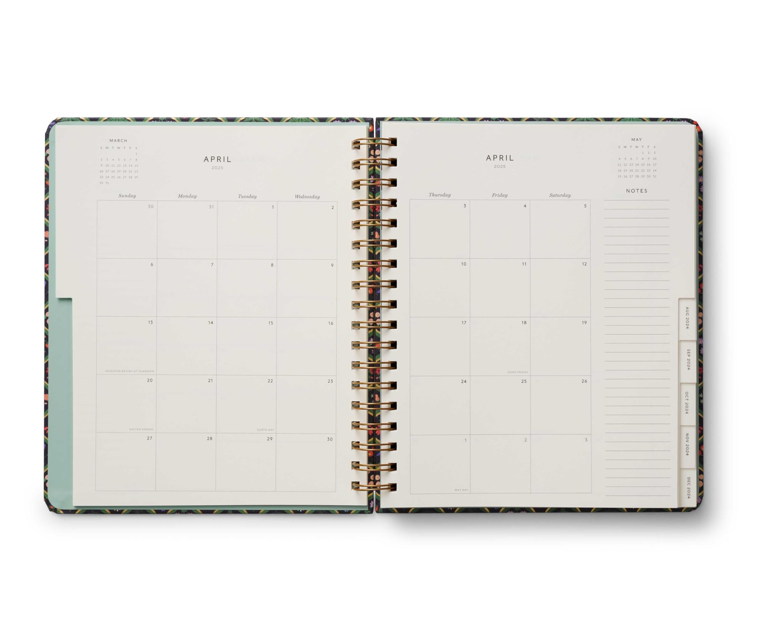 RIFLE PAPER CO. 2025 17-Month Academic Planner - Hardcover Spiral Bound with Weekly & Monthly Pages, Inspirational Quotes, Sticker Sheets & Pocket Folder (10