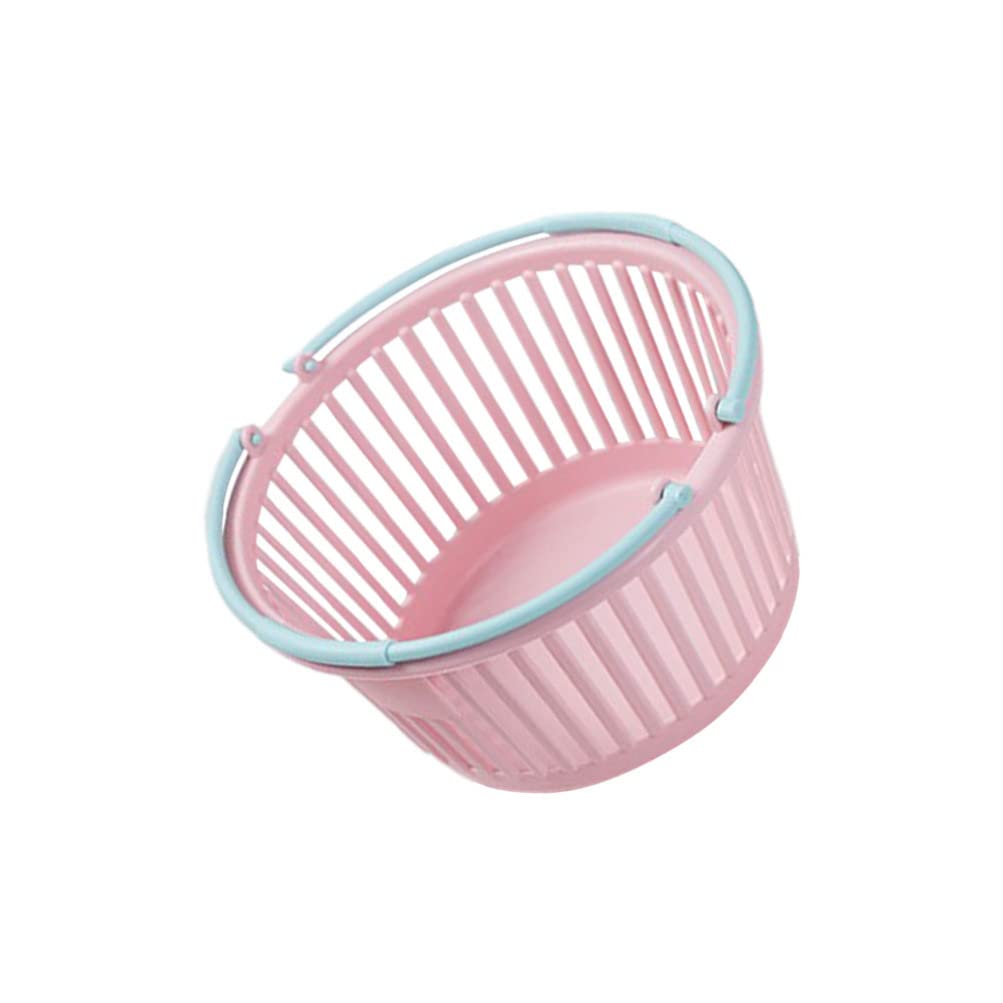 Cabilock 3-Piece Pink PP Mesh Storage Basket Set - Mini Round Shower Containers for Bathroom, Kids Toys, Egg Storage & Outdoor Play - Durable Plastic Organizer for Home, Kitchen & Travel Use