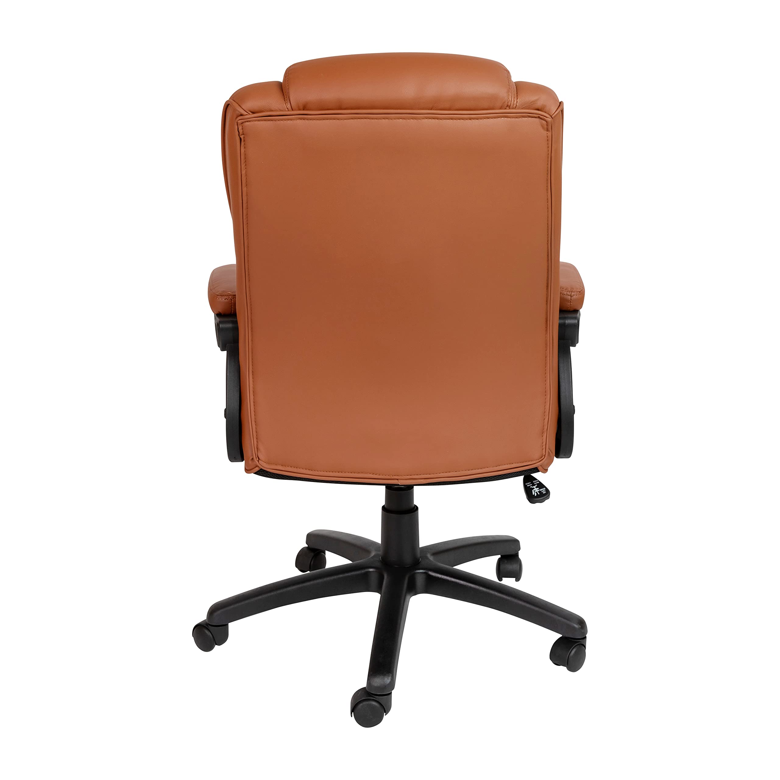 EMMA + OLIVER Big & Tall 400 lb. Rated Brown LeatherSoft Executive Office Chair - Heavy Duty Ergonomic Desk Chair for Home & Business Use