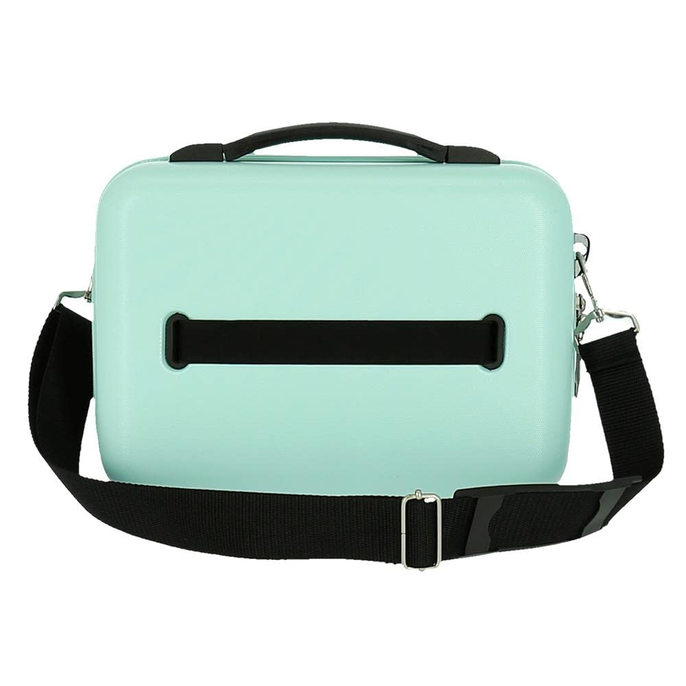 Adjustable ABS Toiletry Bag 9.14L - Black & Turquoise for Travel