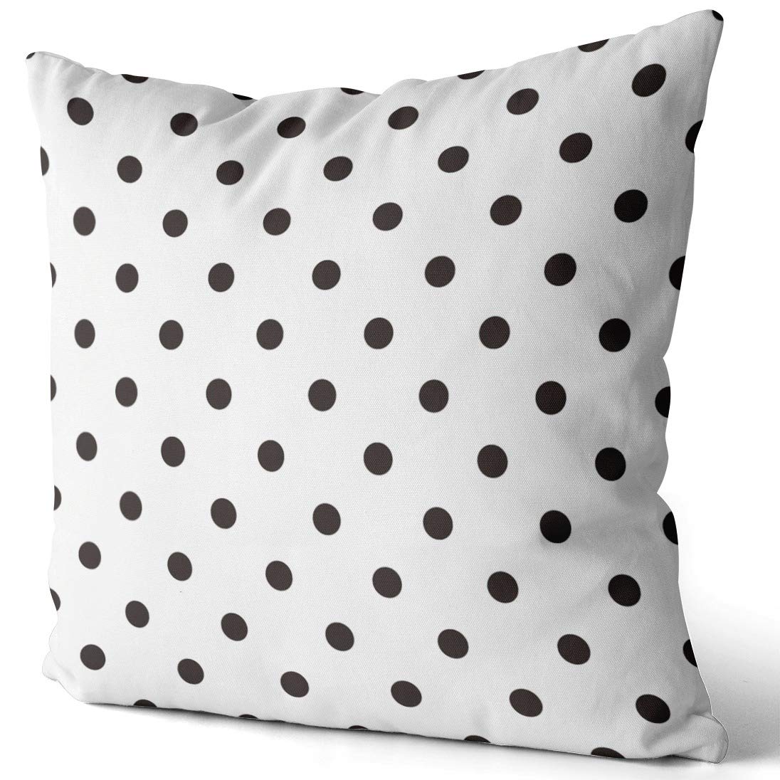 Black and White Polka Dot Square Throw Pillow Covers 18x18 Inch - Double Sided Printed Decorative Sofa Pillow Cases (Set of 2) for Living Room, Bedroom & Home Decor
