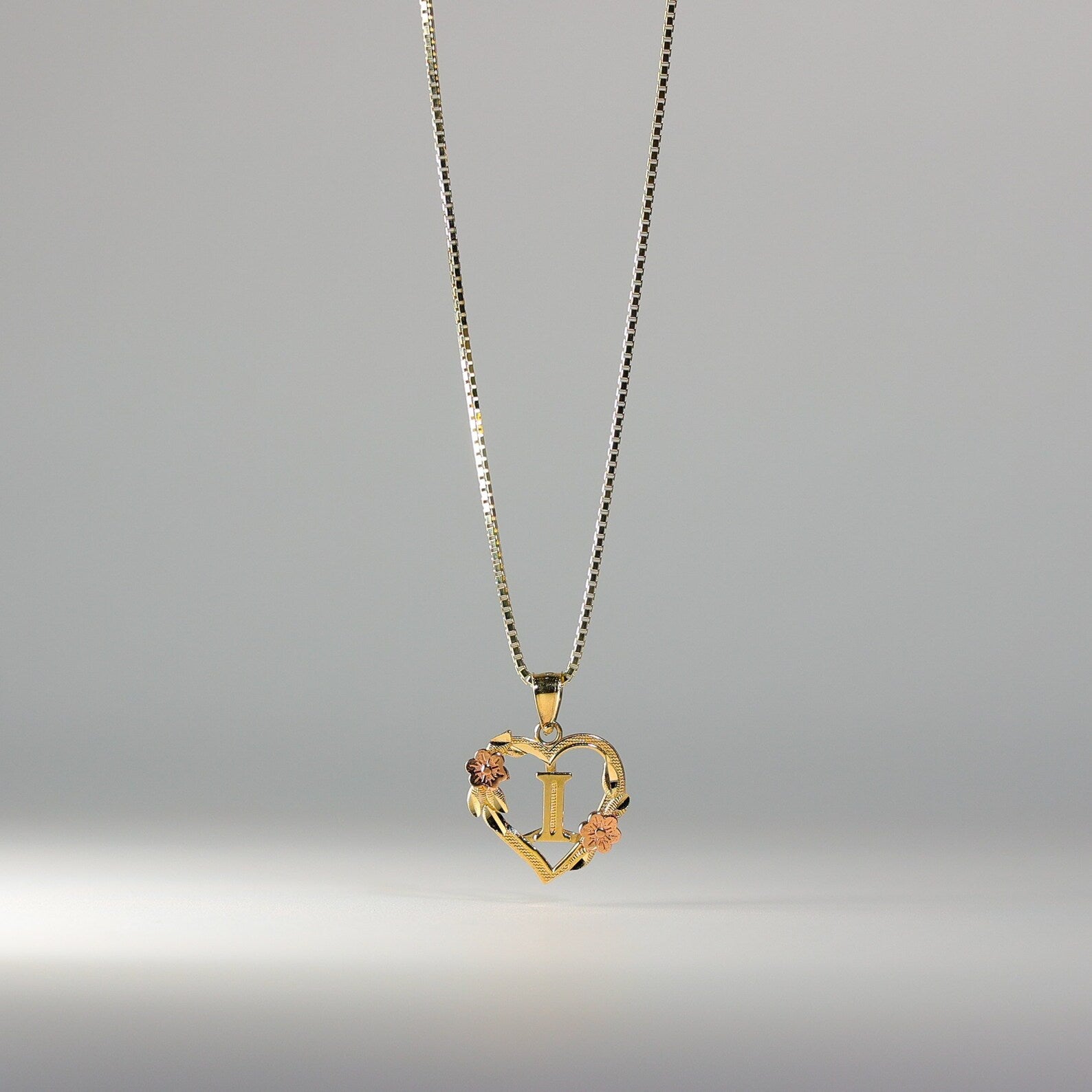 14K Gold Heart Letter 