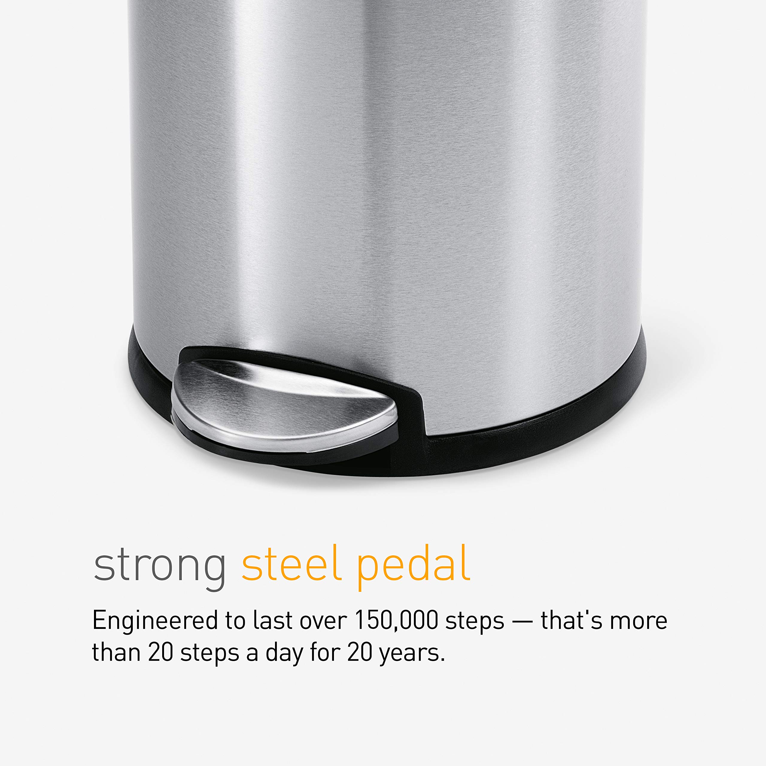 Simplehuman 4.5 Liter White Steel Bathroom Trash Can - Perfect for Small Spaces, Powder Rooms & Vanities | Durable & Stylish Waste Bin for Home, Office or Hotel Use