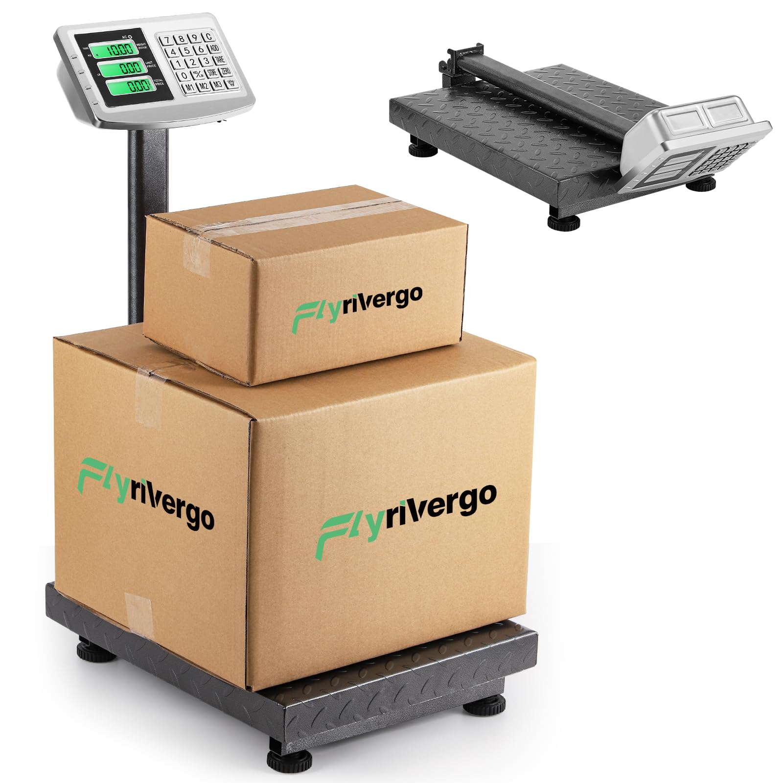**Heavy Duty Industrial Digital Platform Scale - 660lbs Capacity, 0.1lbs Precision, LB/KG Units, AC/DC Power - Ideal for Warehouses, Factories & Small Businesses**    *(Perfect for Shipping, Logistics, Manufacturing & Retail Use)*