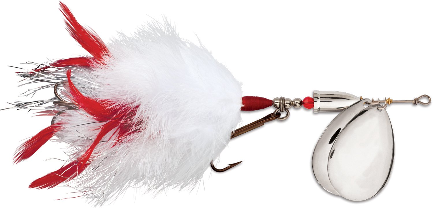 Vibrax Super BOU Twin 10 Fishing Lures - White & Red Color - Perfect for Bass, Trout and Freshwater Fishing