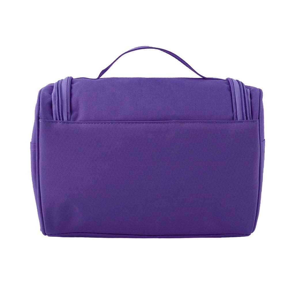 Premium CLEMATIS Hanging Cosmetic Organizer - Travel Toiletry Bag with Hook for Men & Women, Waterproof Makeup Storage Pouch (Purple) - Ideal for Travel, Gym, Camping & Daily Organization