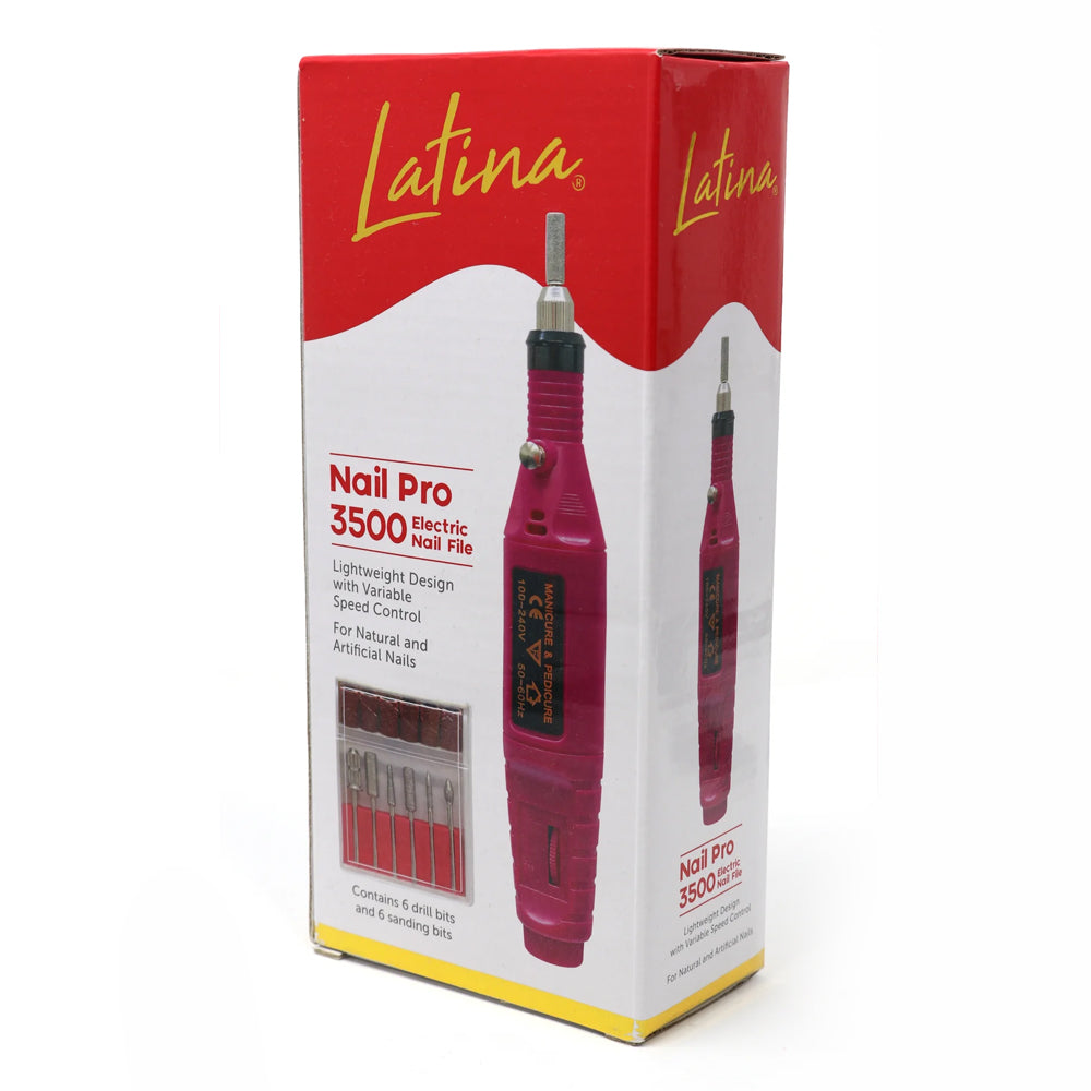 Latina Nail Pro 3500 Professional Electric Nail File & Drill Kit - Manicure Pedicure Set for Salon & Home Use - Perfect for Acrylic, Gel, Natural Nails Care