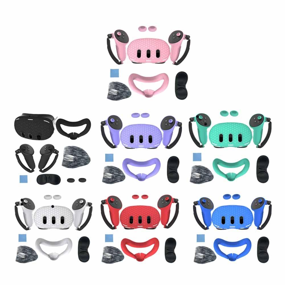 ZOHIKO VR Accessories for Meta Quest 3 - Full Set Protective Cover Case with Controller Grips, Headset Shield & Silicone Rocker Cover - Compatible with Meta Quest 3 VR Gaming & Fitness Use