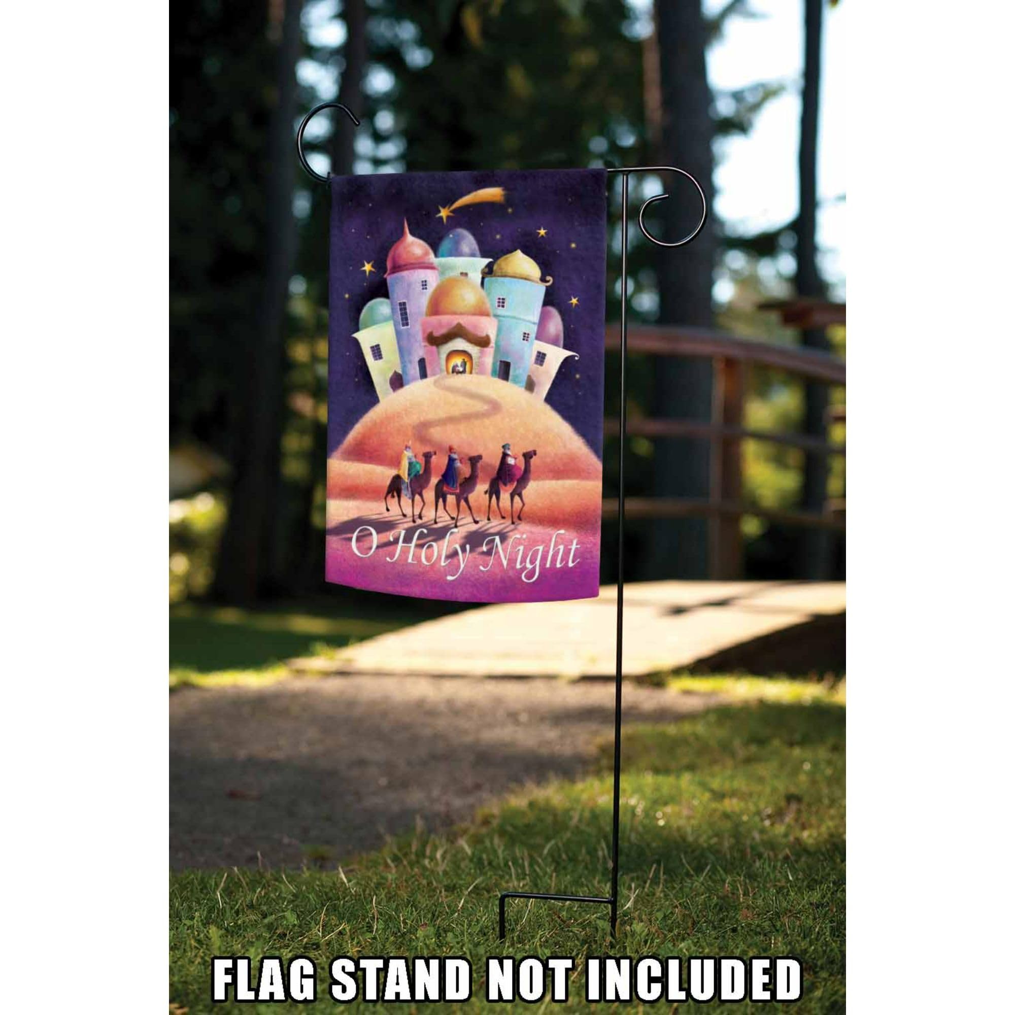Toland Home Garden 1112169 Double Sided 12x18 Inch O Holy Night Christmas Flag - Religious Outdoor Yard Decoration for House, Garden & Holiday Festivities