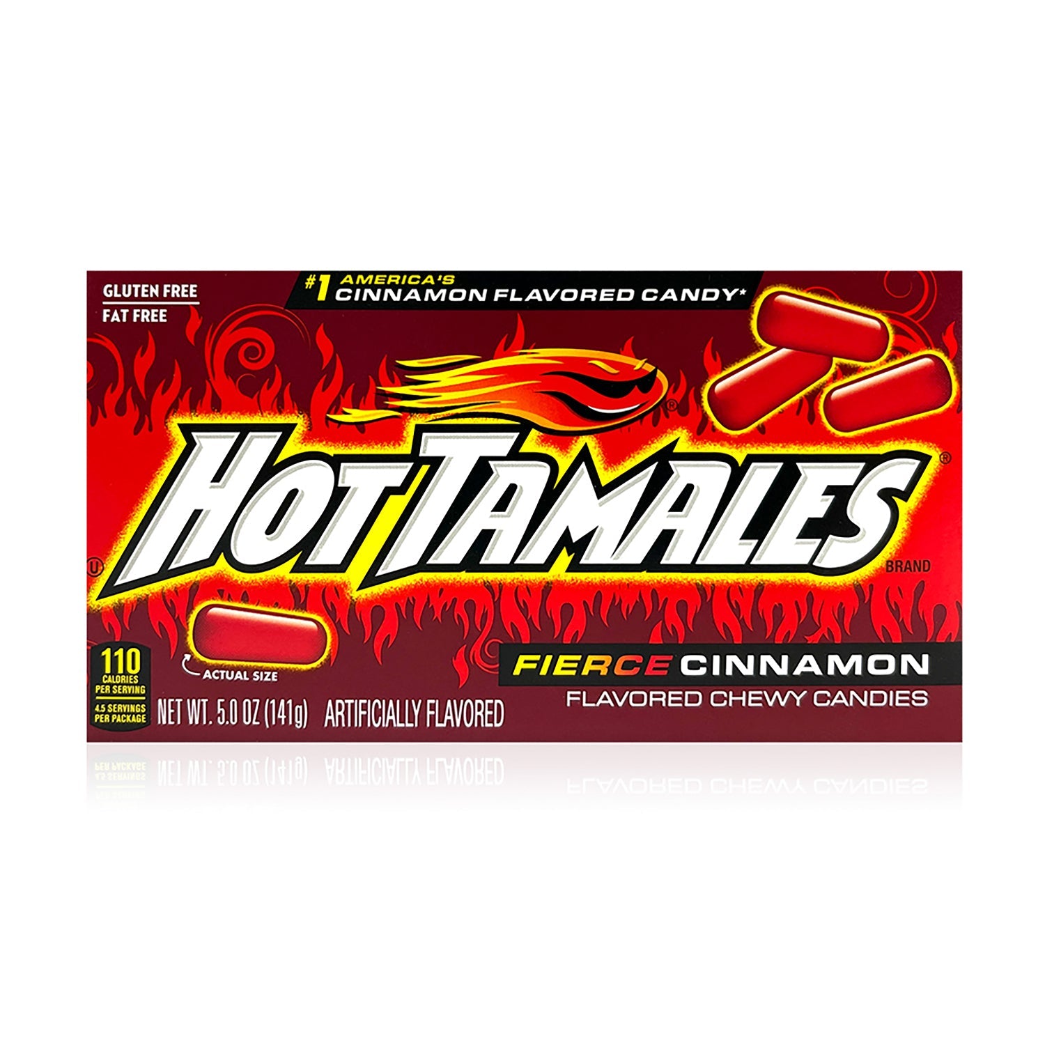 Just Born Hot Tamales Cinnamon Candies - 4.25oz Bags (Pack of 12) | Spicy Cinnamon Flavored Chewy Candy for Parties, Movie Nights & Office Snacks