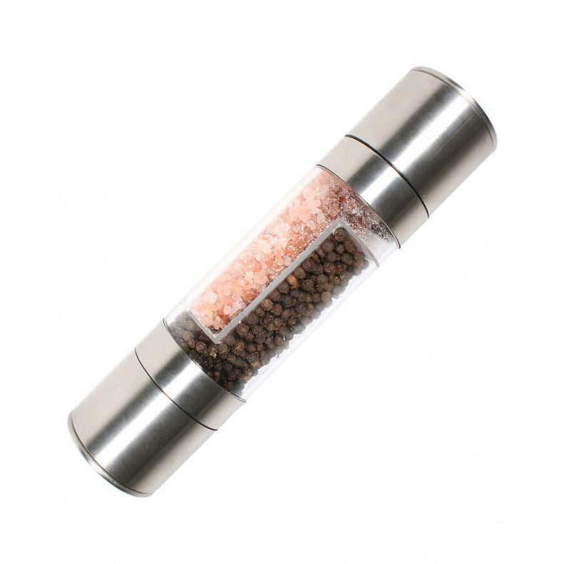 2 in 1 Adjustable Ceramic Salt and Pepper Grinder Set - Stainless Steel Kitchen Spice Mill for Cooking, BBQ & Camping | Perfect for Home, Restaurant & Outdoor Adventures