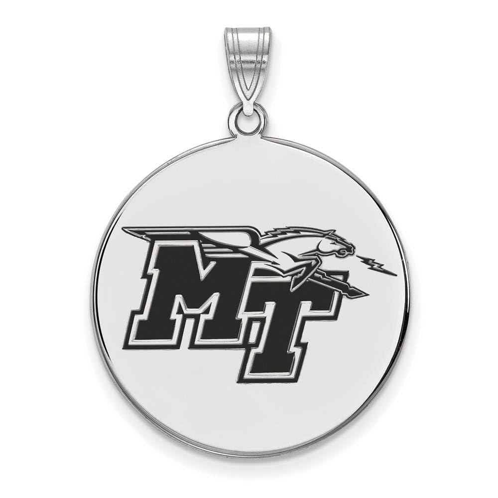Middle Tennessee State University Enamel Disc Pendant Necklace - X-Large Size with Chain - Perfect for Alumni Gifts, School Spirit & College Fashion Accessories