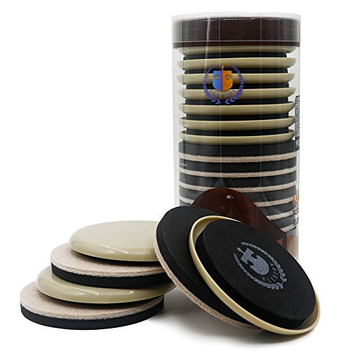 16-Piece Round Furniture Moving Kit for Carpet & Hard Floors - Heavy Duty Felt Pads for Sofas, Tables & Chairs | Easy Glide Protectors for Home & Office Use