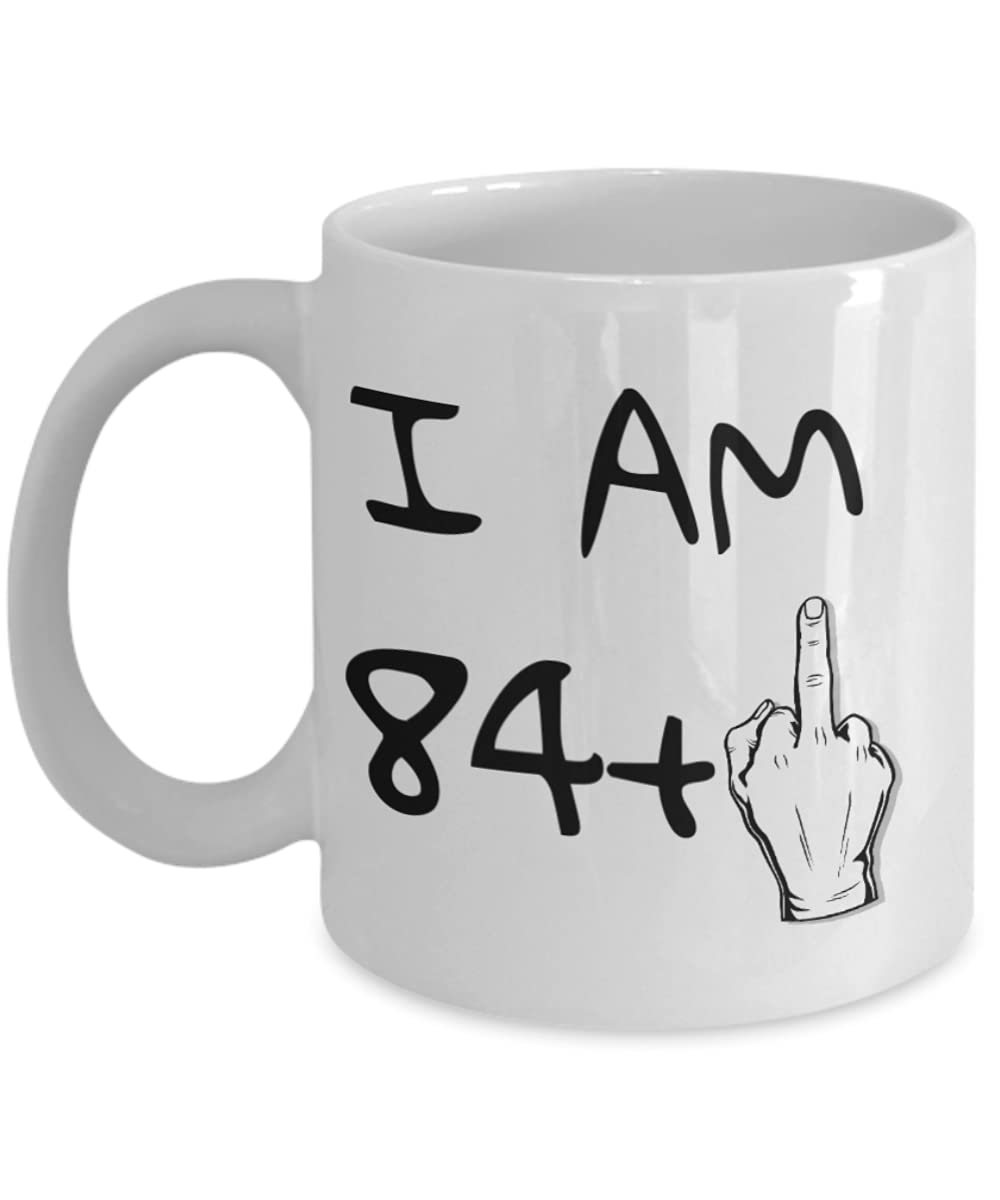 ZapBest 85th Birthday Coffee Mug - Funny 84+1 Quote for Grandma & Grandpa - 11oz White Porcelain Gift Mug - Perfect for Birthday Celebrations & Daily Coffee Moments