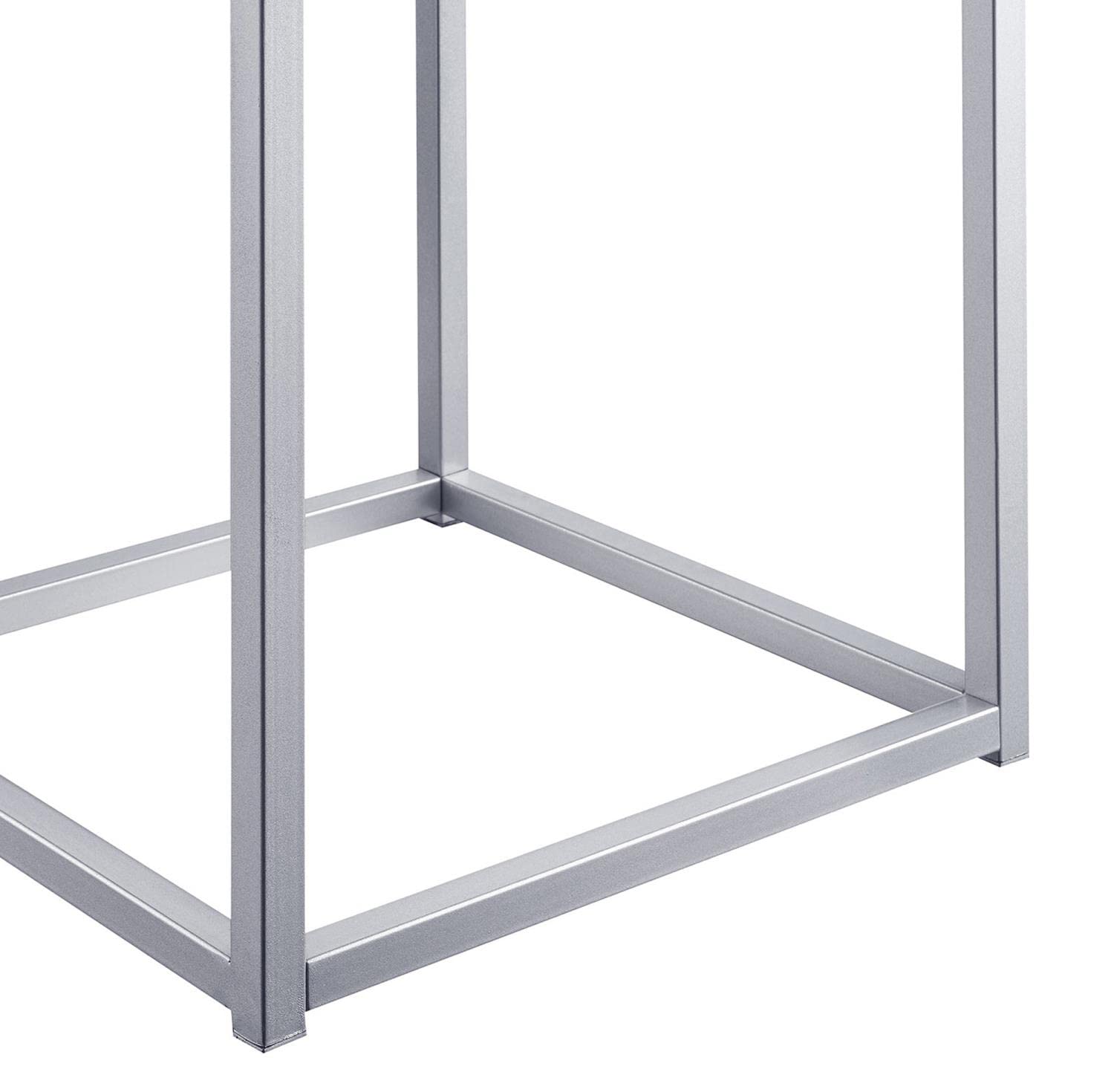 Convenience Concepts Reflections End Table - Modern Mirror Finish Silver Accent Side Table for Living Room, Bedroom & Office Decor