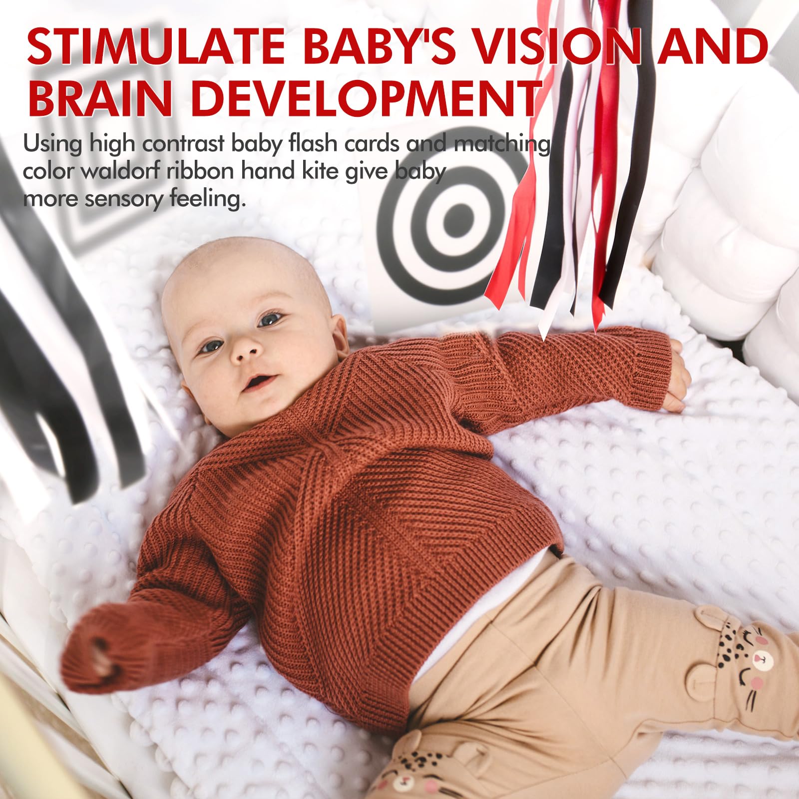 High Contrast Baby Flash Cards 0-6 Months - Black & White Visual Stimulation Cards for Newborn Brain Development | Sensory Learning Toys for Infants 0-3 Months | Perfect for Tummy Time & Early Education