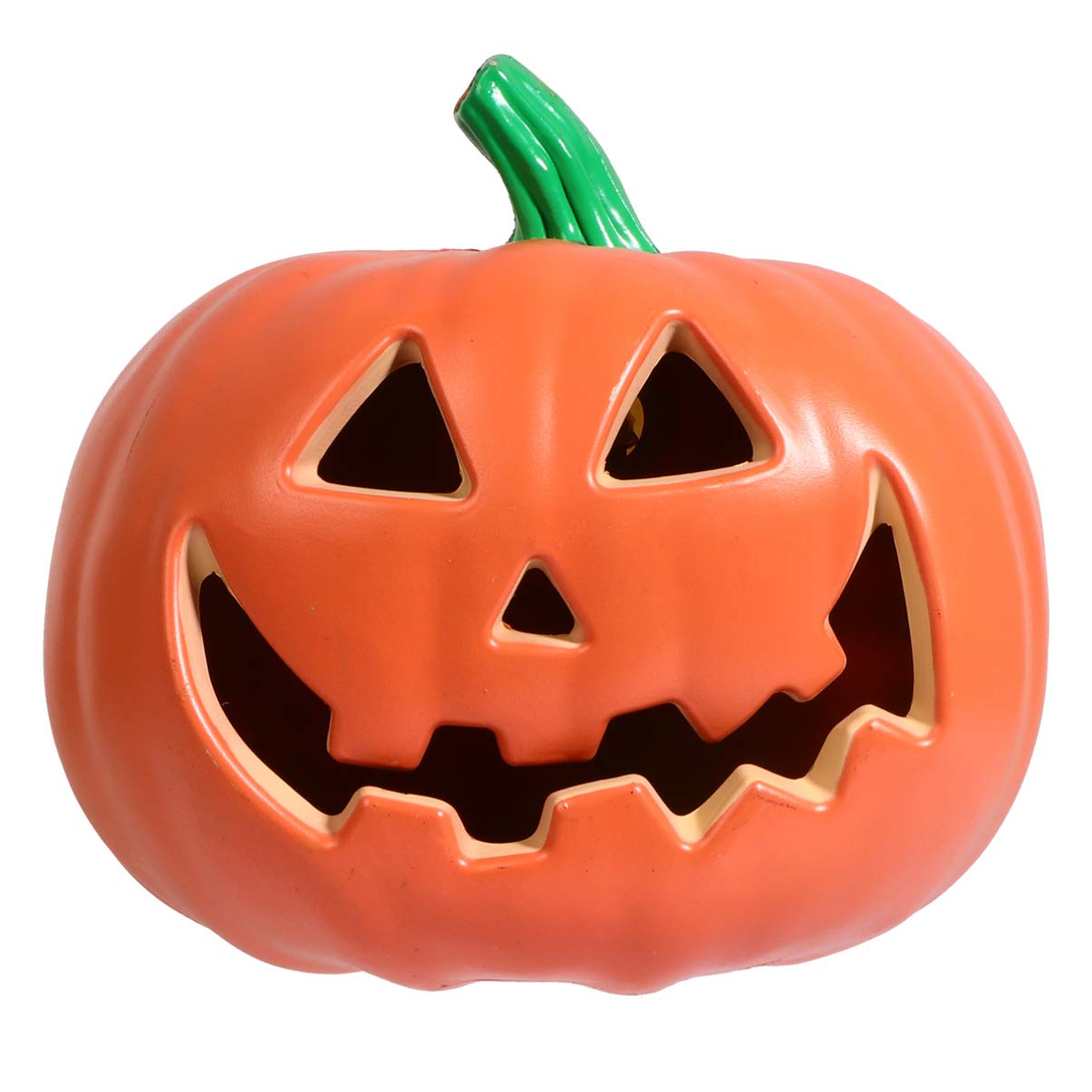 Halloween Pumpkin Light Jack-O-Lantern Figurine - Battery Operated LED Lights Lamp for Party, Home, Table, Desk & Outdoor Decor (Orange) - Perfect for Halloween Parties, Porch Displays & Spooky Nighttime Decorations