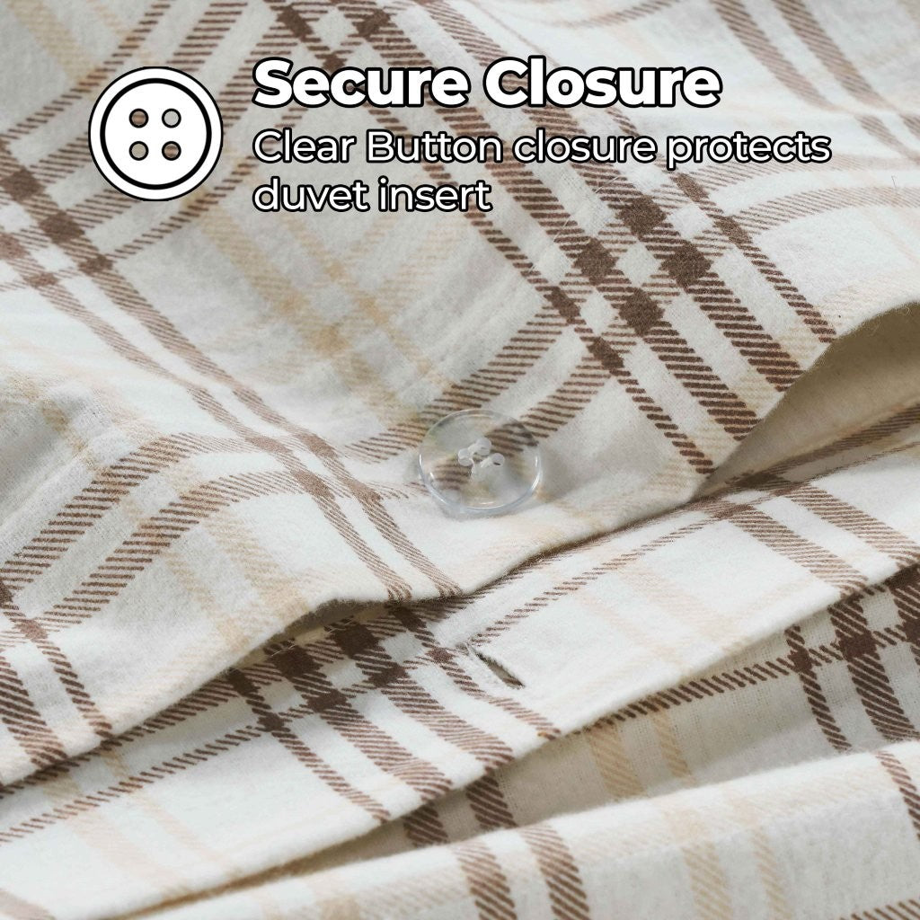Soft Plaid Flannel Cotton Duvet Cover Set - Farmhouse Style Bedding for Cozy Winter Nights | Perfect for Guest Rooms & Cabin Retreats