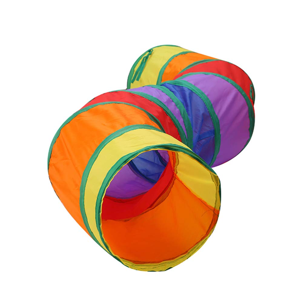 POPETPOP Rainbow Cat Tunnel - Interactive Cat Tube Toy for Kittens, Puppies, Bunnies & Rabbits - Large Long Pet Play Tunnel for Indoor/Outdoor Fun - Perfect for Hide & Seek, Exercise & Playtime