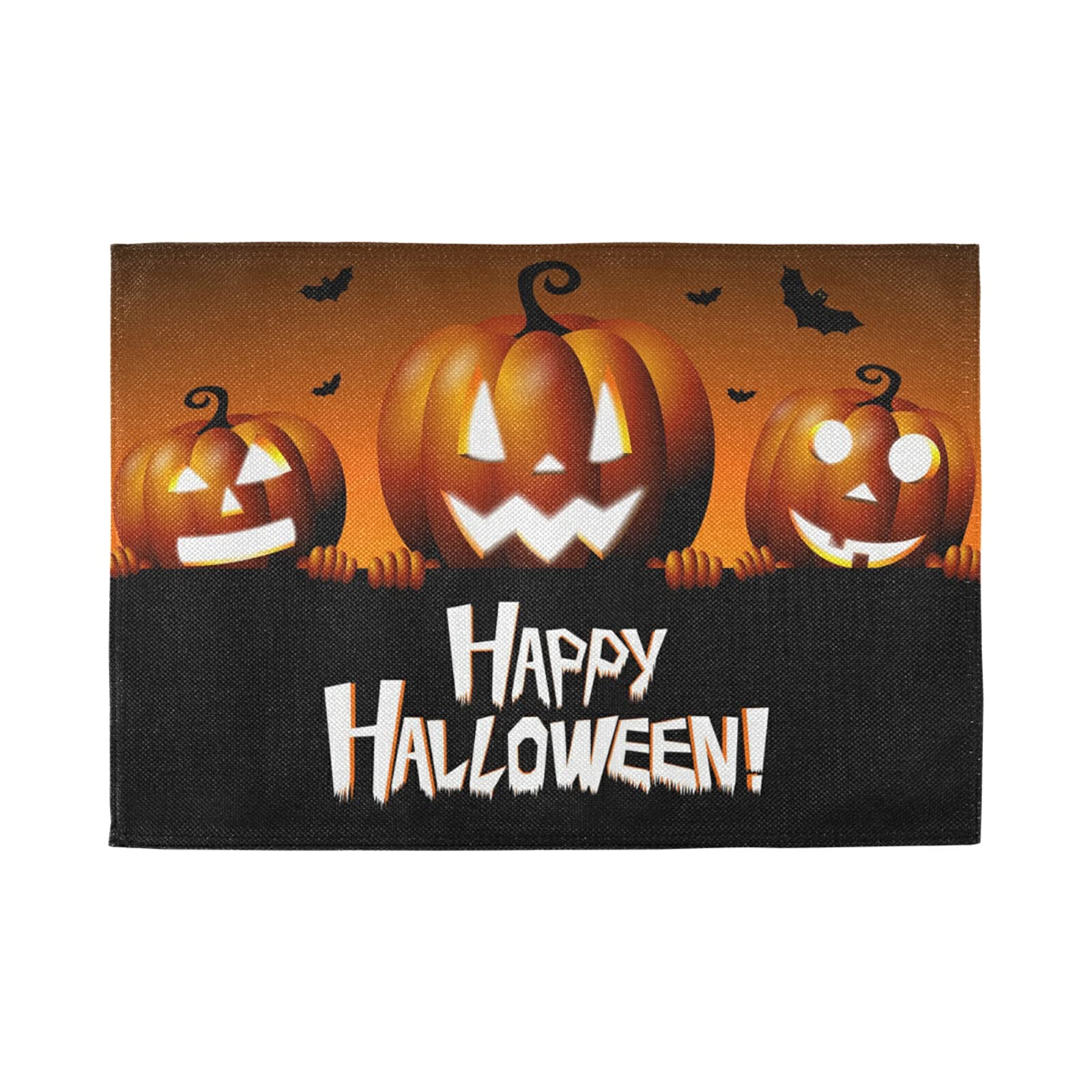Happy Halloween Placemats Set of 6 - Heat Resistant Table Mats for Kitchen & Dining Decor - Perfect for Halloween Parties, Thanksgiving Dinner & Holiday Table Settings
