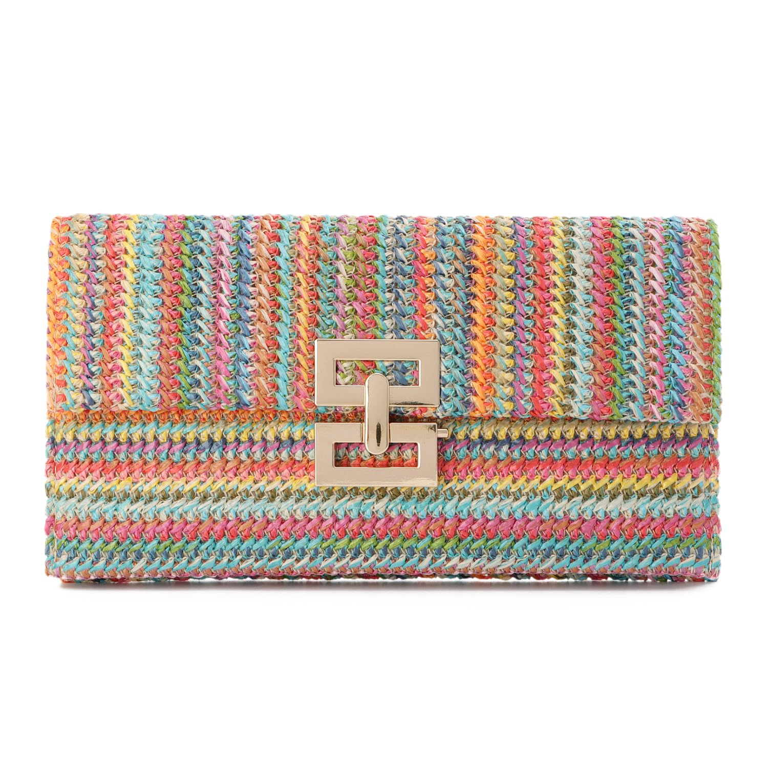 Stylish Woven Straw Clutch Purse for Women - Elegant Beach Bag & Evening Envelope Handbag - Perfect for Summer Vacations, Weddings, and Night Out Events