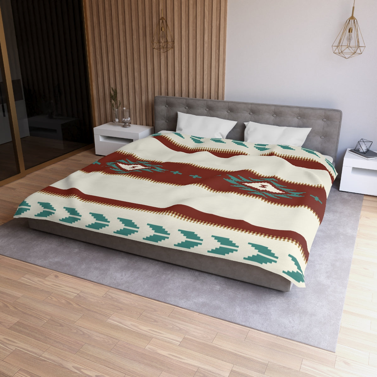 Microfiber Duvet Cover Sedona Falls Print - Twin, Queen & King Size Polyester Bedding Set for Bedroom | Soft & Breathable Duvet Cover for All Seasons - Perfect for Master Bedroom, Guest Room & Vacation Homes