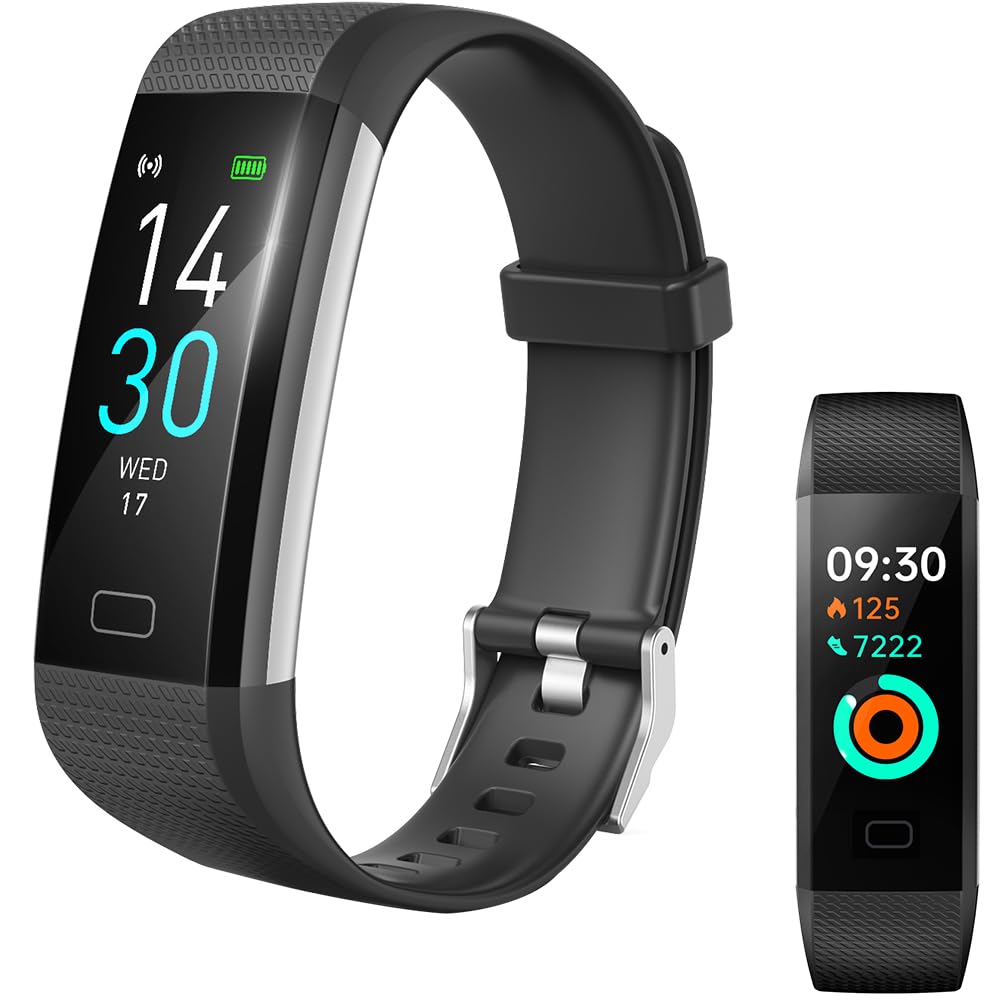 Smart Fitness Tracker Watch with Heart Rate Monitor, Step Counter & Calorie Tracker - IP68 Waterproof Activity & Sleep Monitor for Men & Women - Perfect for Running, Gym Workouts & Daily Health Tracking