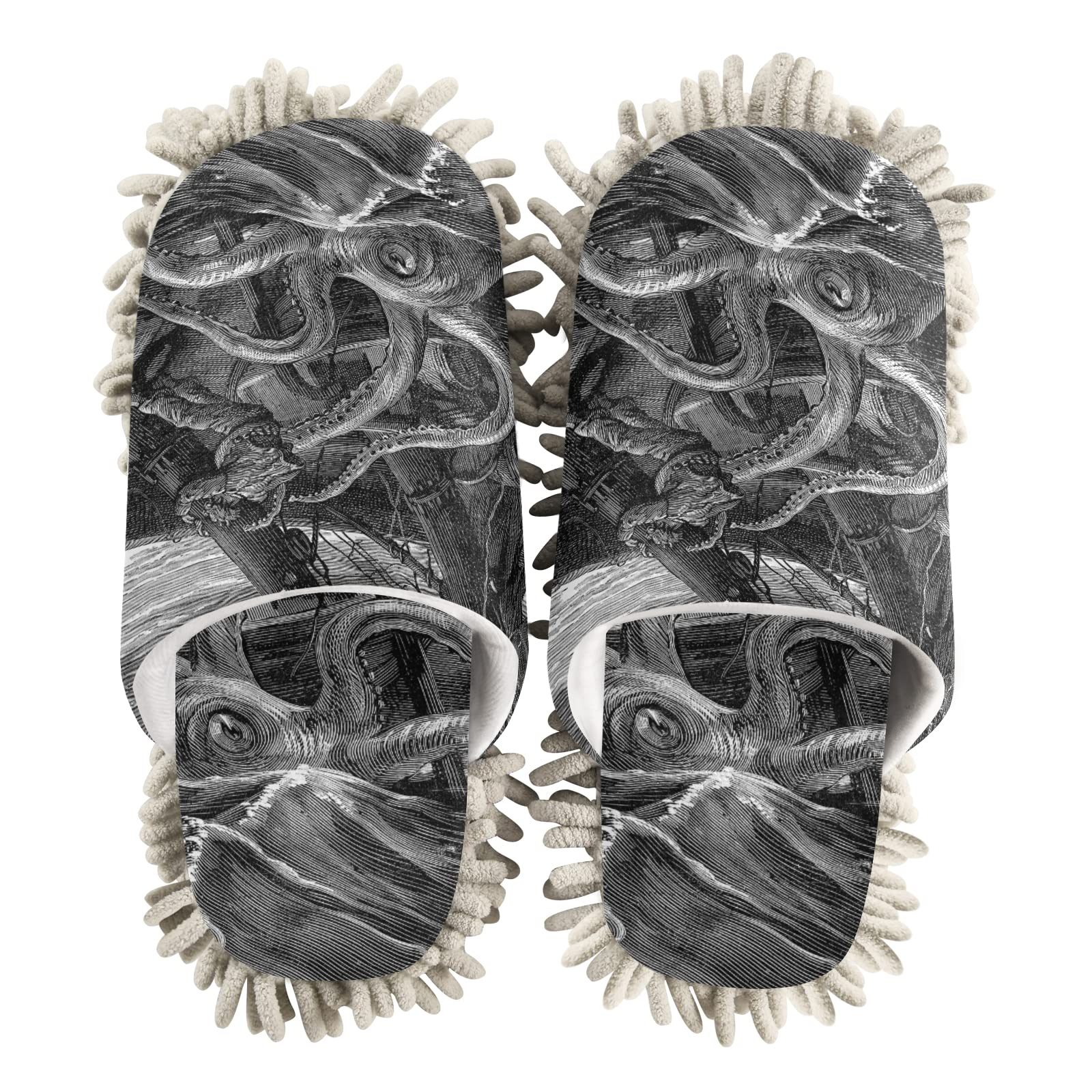 Unisex Mop Slippers for Cleaning - Soft House & Spa Dusting Shoes (Size M-L) | Perfect for Quick Floor Cleaning & Relaxing at Home