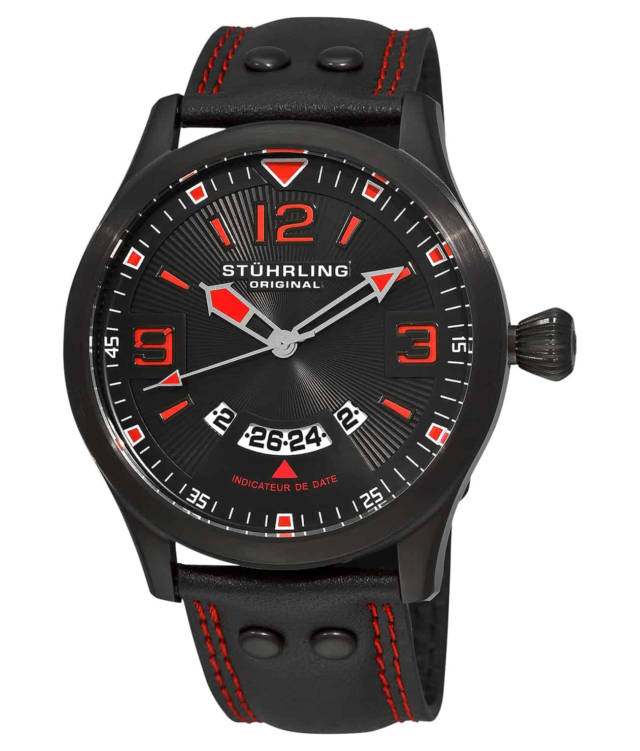 Red Dial / Silver Case / Red Leather Strap Tang Buckle