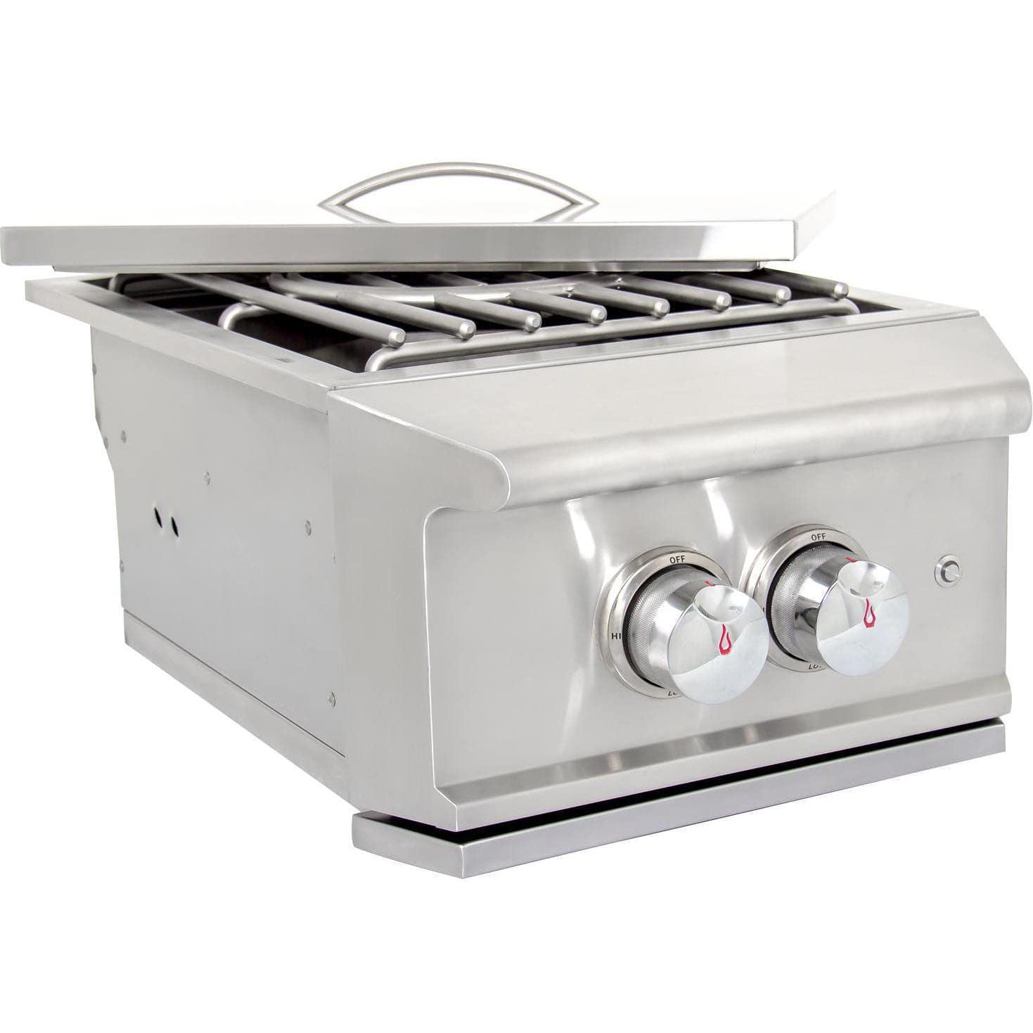 High Performance Built-in Natural Gas Burner with Wok Ring - Stainless Steel Drop-in Grill Accessory for Outdoor Kitchen | Perfect for Backyard BBQs, Patio Cooking & Asian Stir-Fry Dishes