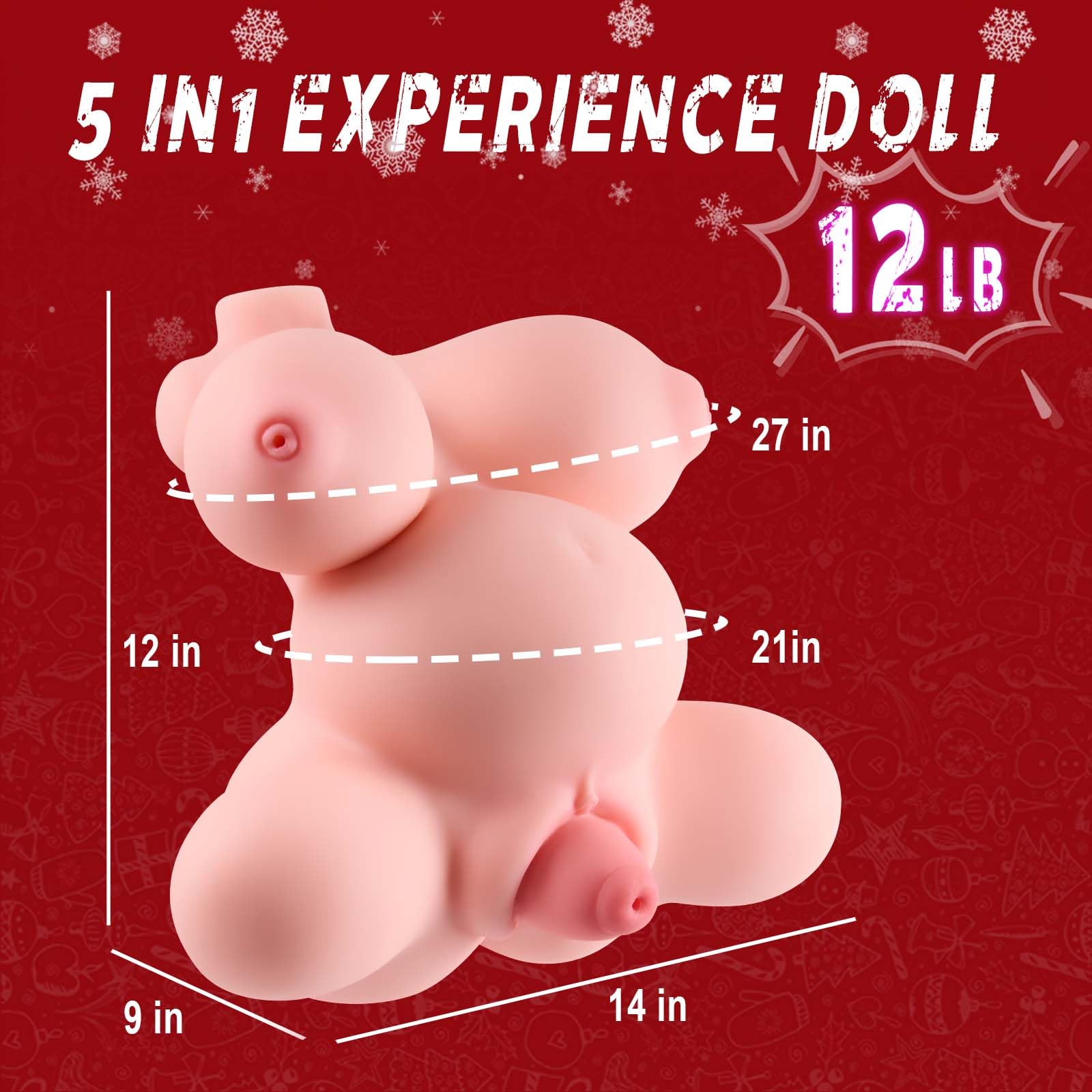 12lb Lifelike Female Torso Sex Doll with Prolapsed Uterus & 4 Holes - Realistic Vaginal, Anal & Breast for Male Masturbation | Adult Toy for Solo Play & Fantasy Fulfillment