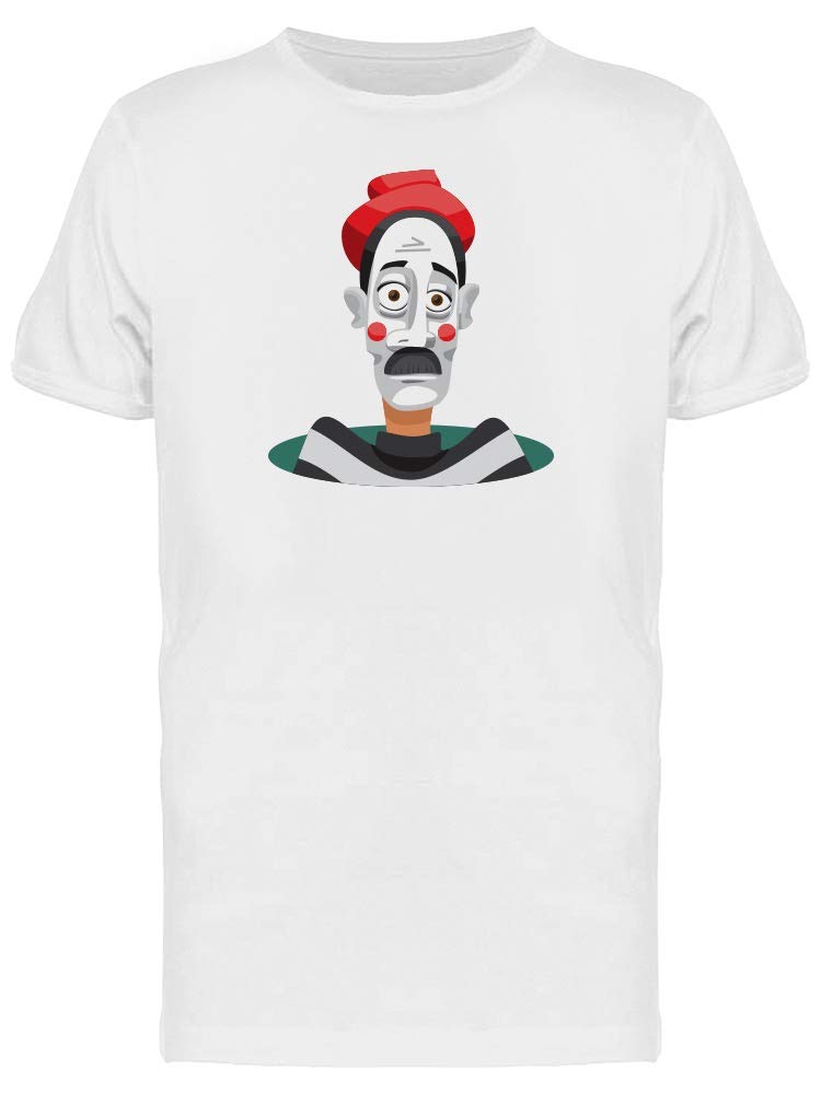 Men's Mime Man Cartoon Portrait Graphic T-Shirt - Casual Streetwear for Everyday Wear & Costume Parties