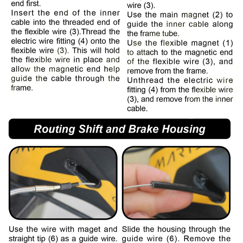 Alomejor Internal Cable Routing Tool Kit with Magnet - Removable Wire Guide for Bike, Motorcycle & DIY Projects - Perfect for Professional Mechanics & Home Use