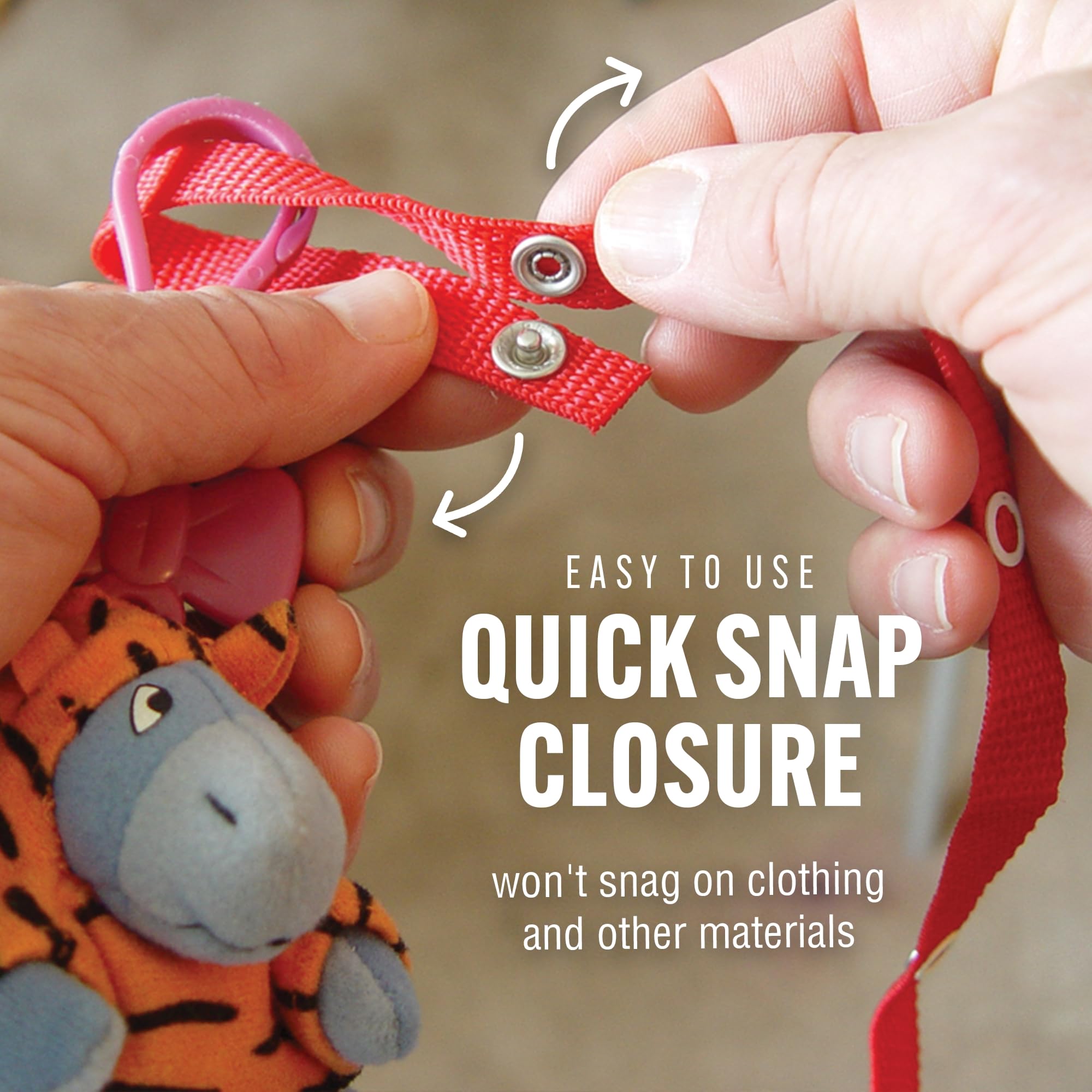 Baby Buddy Secure-a-Toy Strap - Adjustable Pacifier & Teether Holder for Strollers, Highchairs & Car Seats (2-Pack, Pink/Purple) - Keep Toys Safe On-the-Go