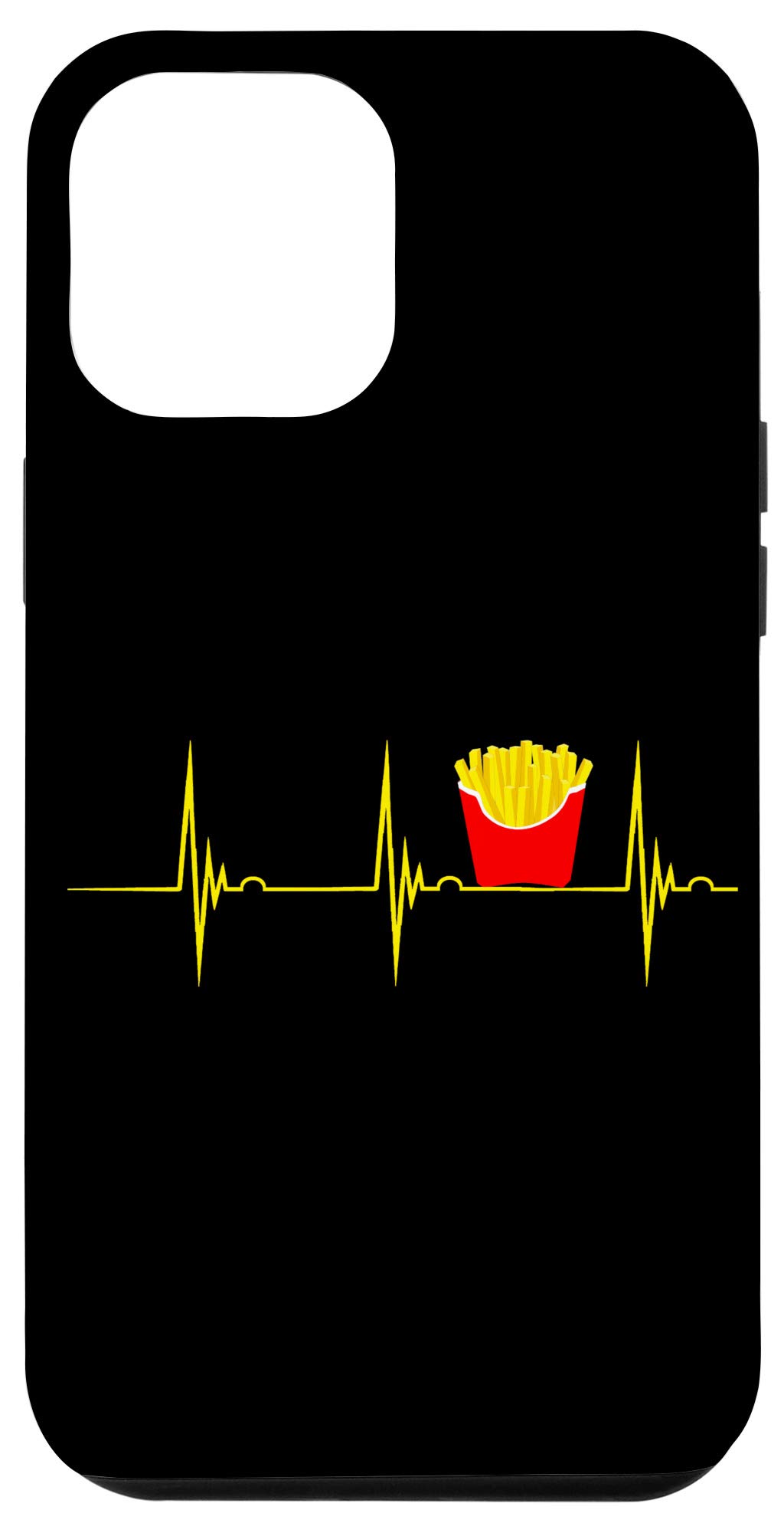 iPhone 12 Pro Max Fast Food French Fries Heartbeat EKG Pulse Design Phone Case - Perfect for Fast Food Lovers & Medical Professionals