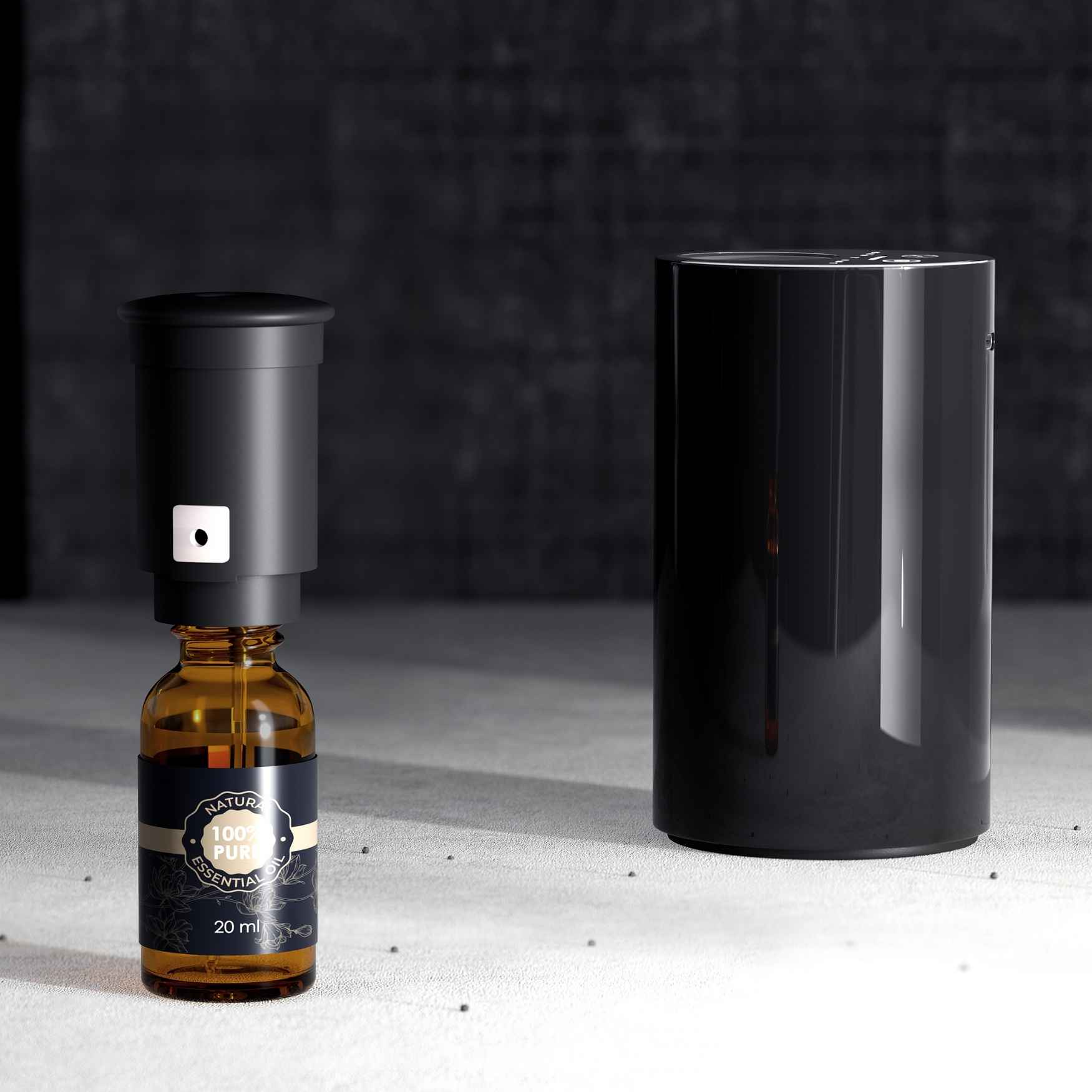 Airversa Waterless Aroma Diffuser Scenta Basic (Black) - Portable Essential Oil Diffuser for Home, Office & Car - Perfect for Aromatherapy, Relaxation & Stress Relief