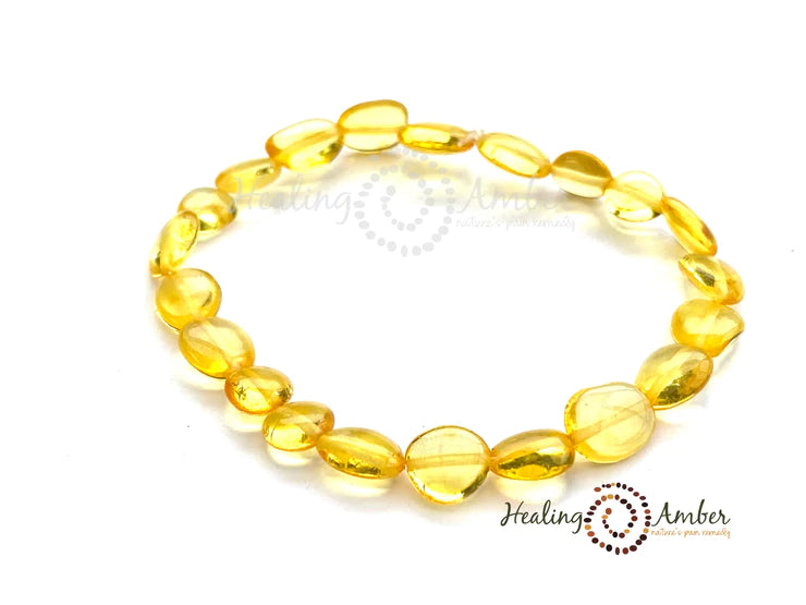 Natural Baltic Amber Healing Bracelet for Adults - Stress Relief & Pain Management - Perfect for Yoga, Meditation & Daily Wear