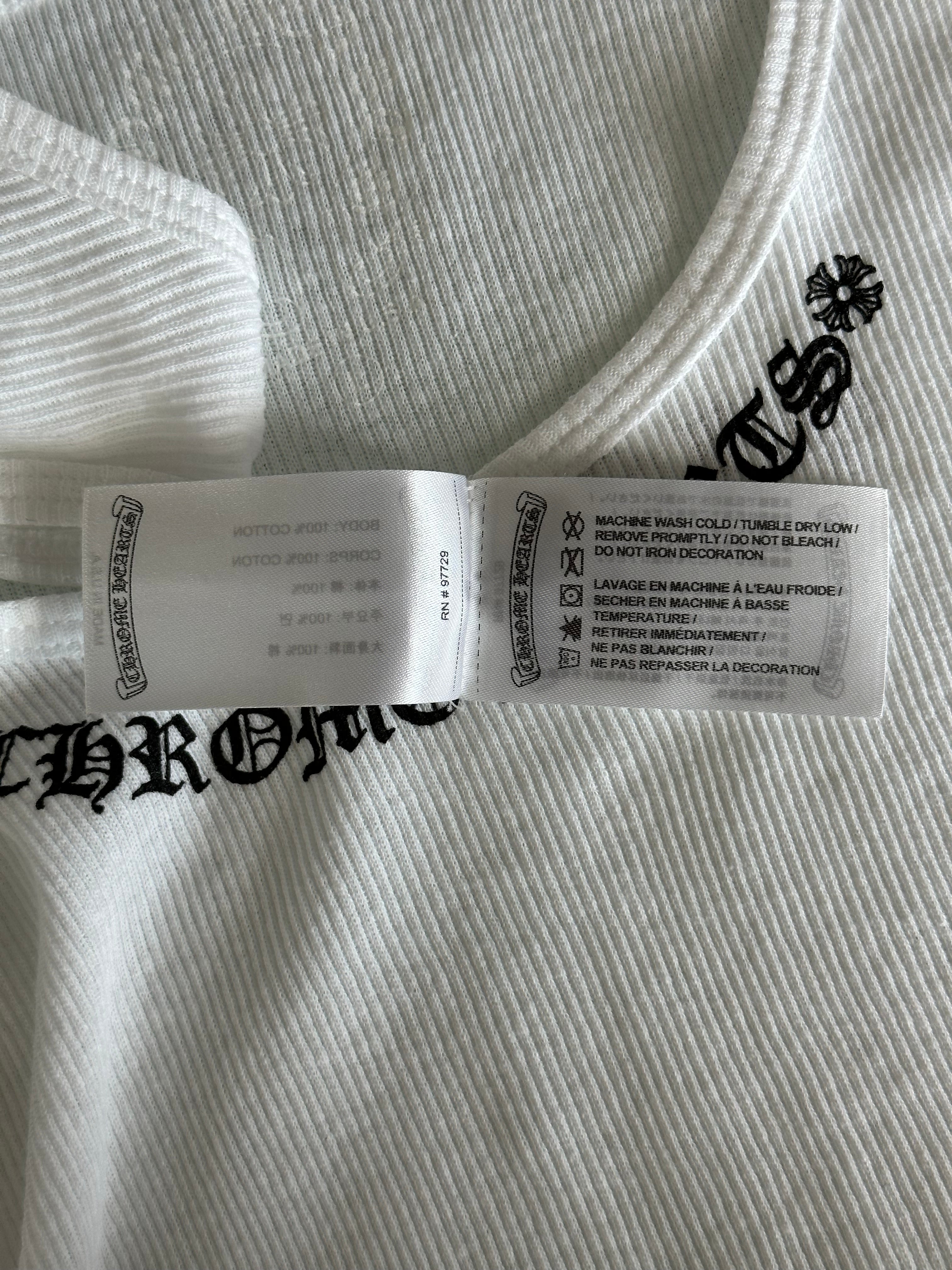 Chrome Hearts Love You Tank Top - White & Black Graphic Print, Vintage Style, Unisex Streetwear for Casual Outfits & Summer Fashion