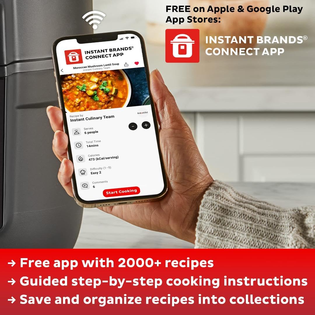 Instant Pot Duo Plus 9-in-1 Electric Pressure Cooker | 6 Quart Stainless Steel Multi-Cooker with Slow Cooker, Rice Cooker, Steamer & Yogurt Maker | Includes Free App with 800+ Recipes | Perfect for Meal Prep, Family Dinners & Healthy Cooking