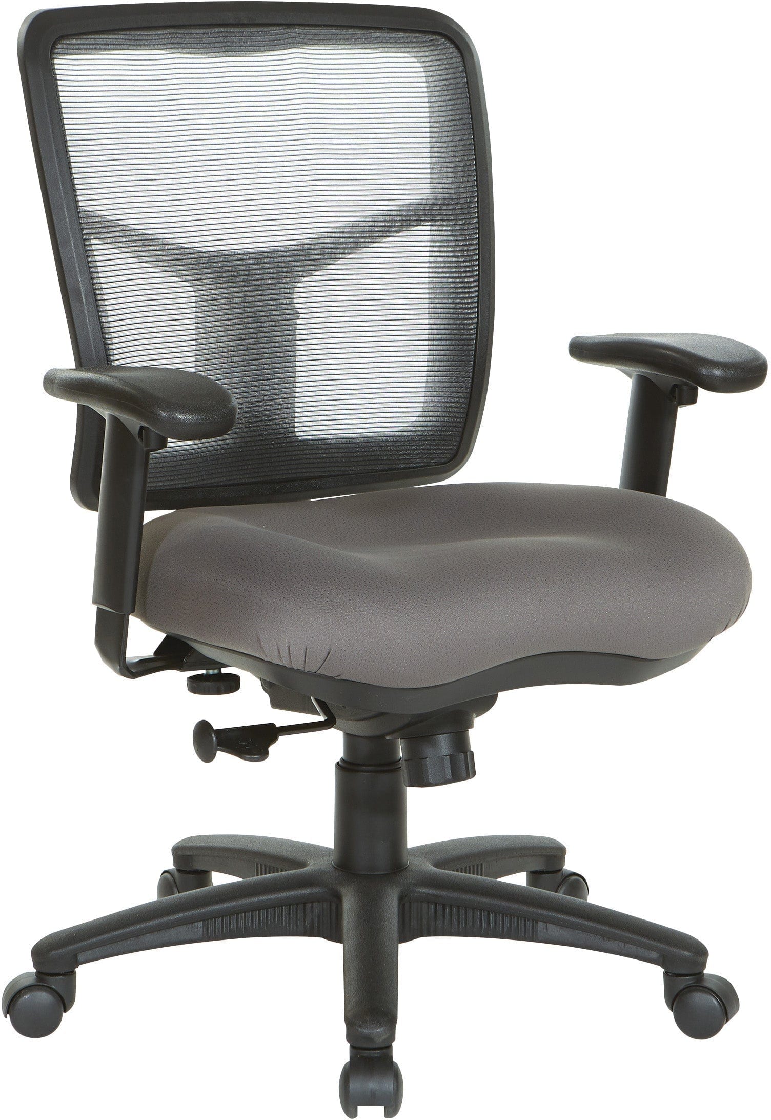 Office Star Grey Air Mesh Back Chair with Lumbar Support [92555] - Ergonomic Office Chair for Home & Work Comfort