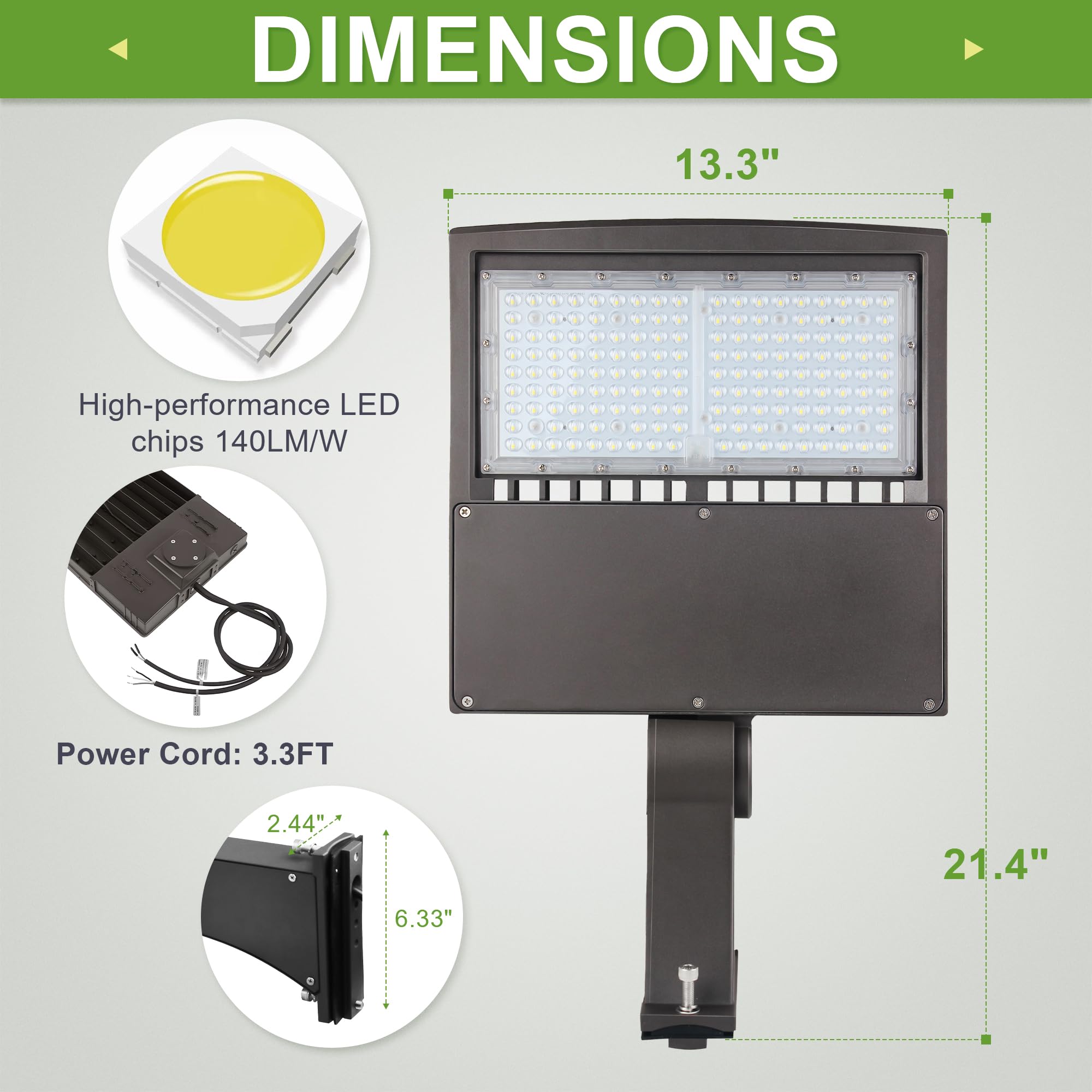 150W LED Shoebox Light - 21000LM DLC UL Certified Outdoor Street & Parking Lot Lighting - 4000K Neutral White, 1-10V Dimmable, 20KV Surge Protection (450W Equivalent) - Perfect for Driveways, Gas Stations & Warehouse Areas