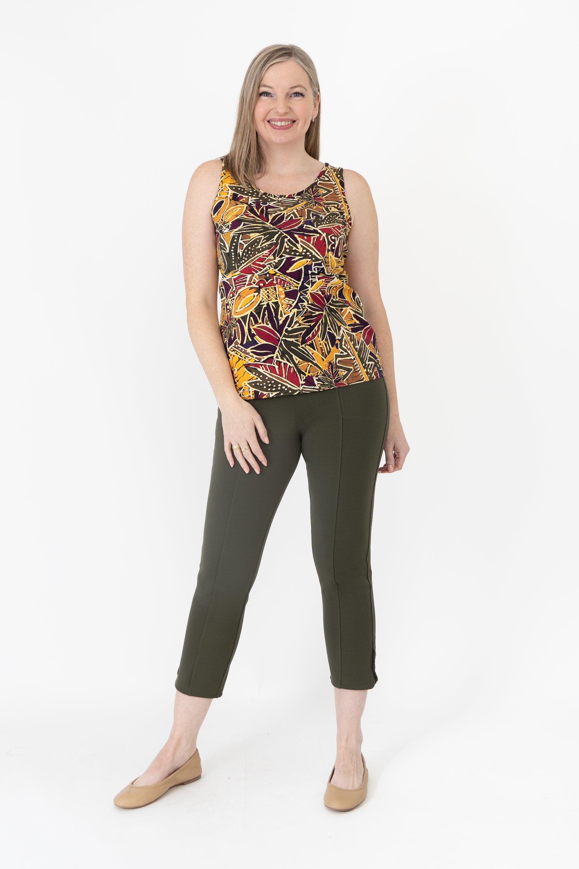 Avalon Bamboo Tank Top - Women's Tropical Print Casual Sleeveless Shirt for Summer Beach Vacation & Outdoor Activities