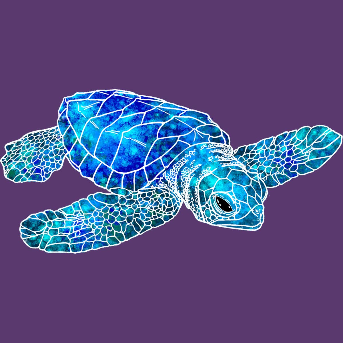 Design By Humans Men's Watercolor Sea Turtle Graphic T-Shirt by Maryedenoa - Soft Cotton Tee for Casual Wear, Beach Outings & Summer Fashion