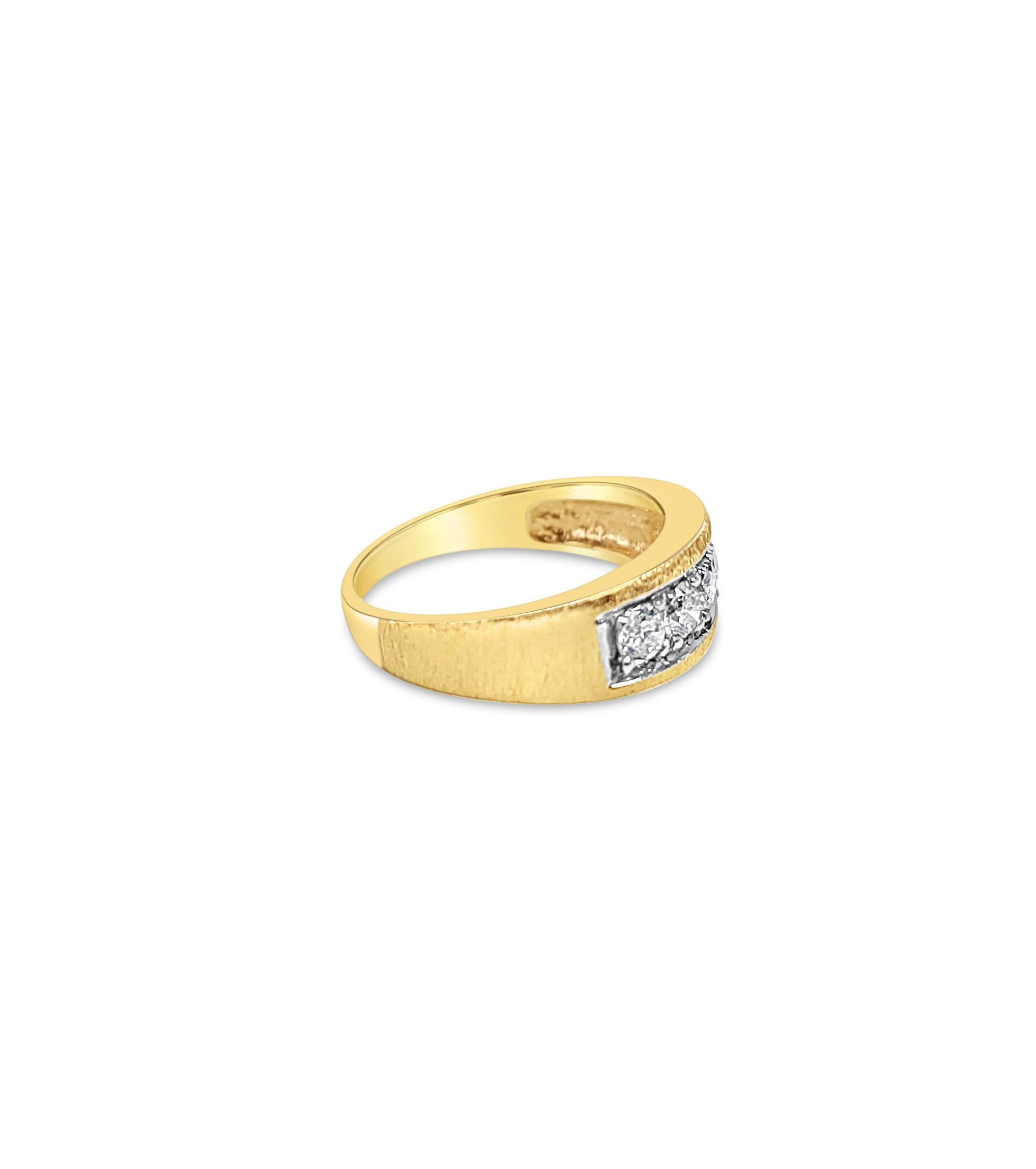 1.00cttw Diamond Band Ring in 14k Two-Tone Gold with Brushed Satin Finish - Elegant Wedding Band & Anniversary Gift for Women
