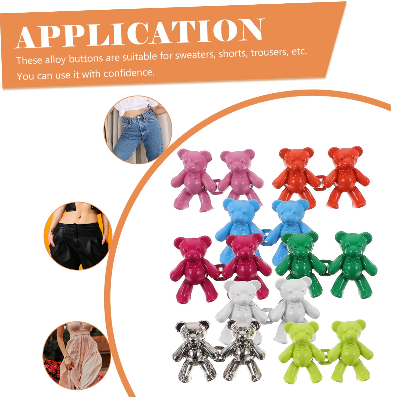 Anneome Jeans Button Tightener Kit - 8 Pairs of Metal Waist Tightener Buttons for Pants & Denim Repair | Perfect for DIY Clothing Adjustments & Tailoring