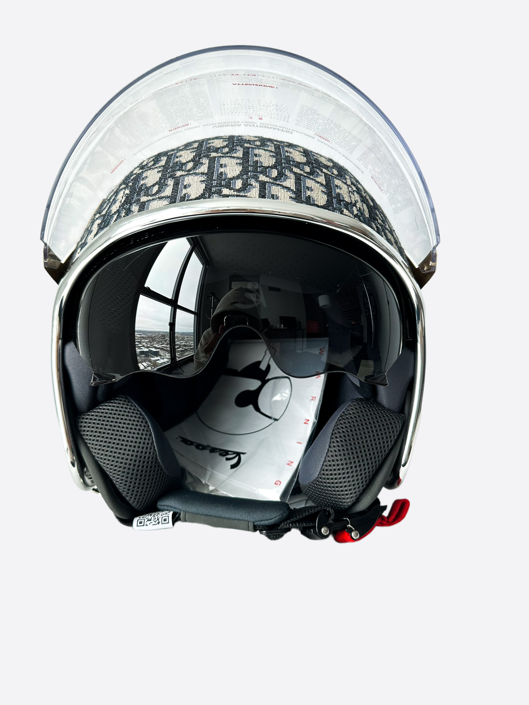 Dior 946 Vespa Oblique Helmet - Luxury Motorcycle Helmet for Women & Men - Perfect for Scooter Riding & Urban Commuting