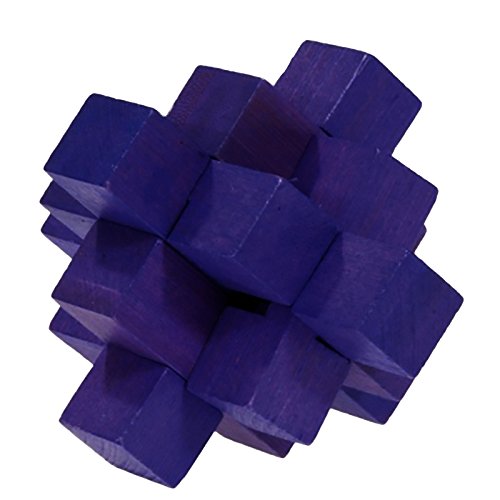 Fridolin 17184 Purple Plastic Bamboo Puzzle Blocks - STEM Educational Toy for Kids Ages 3+, Creative Building Set for Classroom & Home Learning Activities