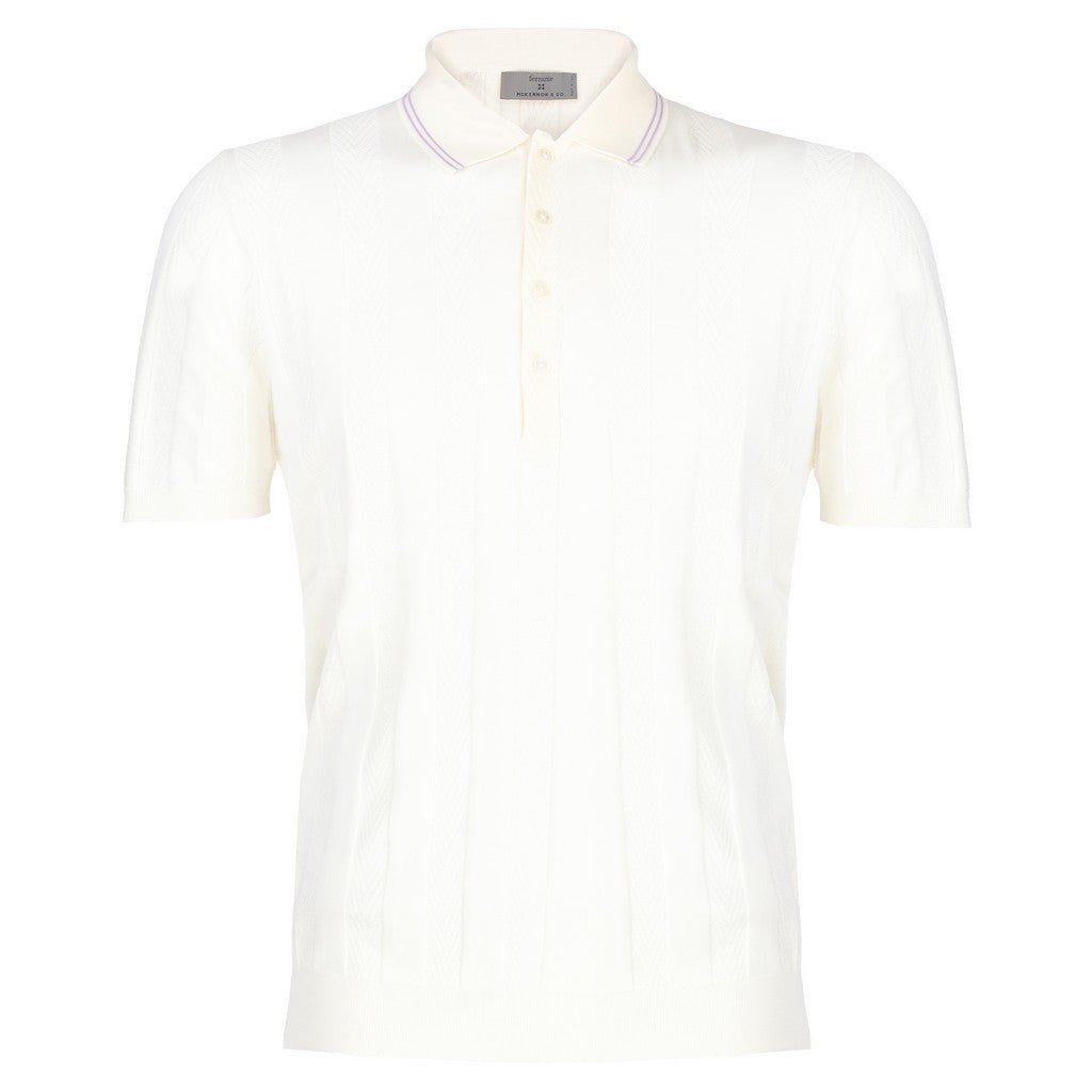 McKINNON & CO X FERRANTE Organic Cotton Polo Shirt for Men - Breathable White Casual Top for Golf, Business & Everyday Wear
