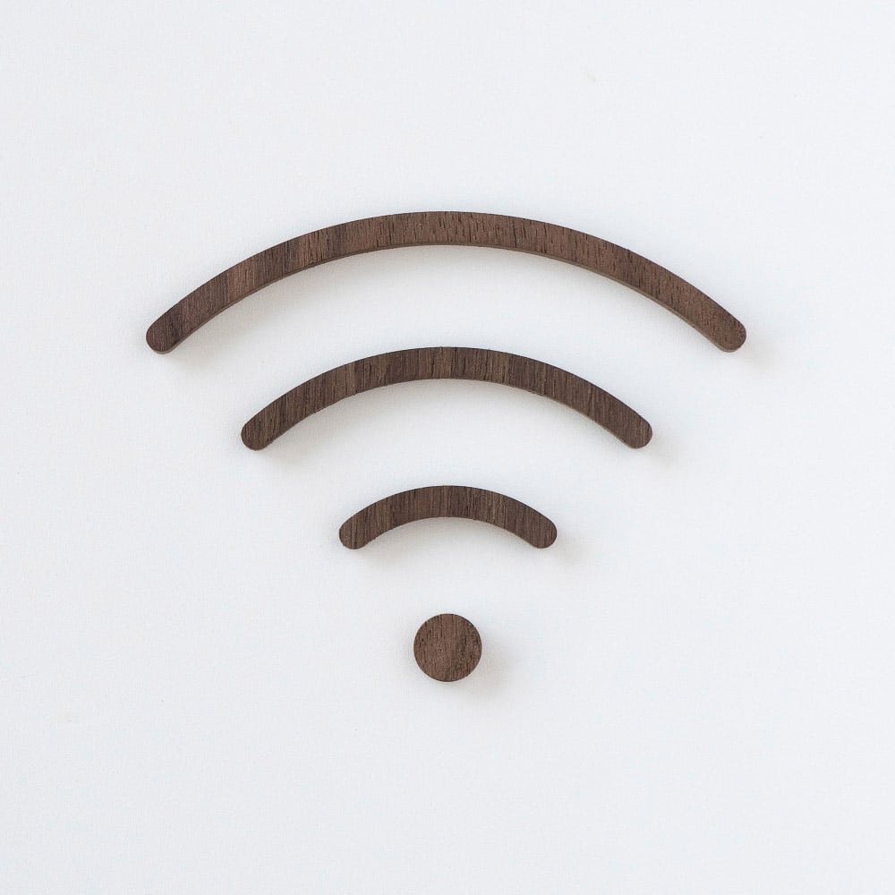 MOHEIM WiFi Sign - Premium Walnut Wood Wall Decor for Home & Office - Perfect for Living Room, Bedroom, or Cafe Aesthetic