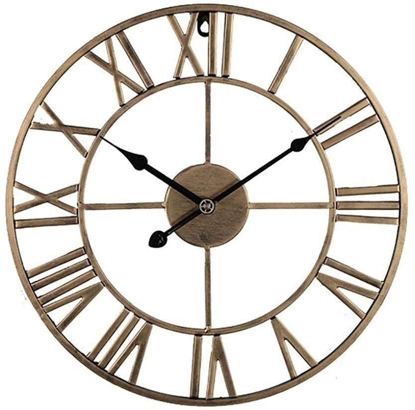 Weatherproof Outdoor Wall Clock - Retro Iron Roman Numeral Garden Clock with Precise Timing - Perfect for Patio, Backyard, Porch & Garden Decor
